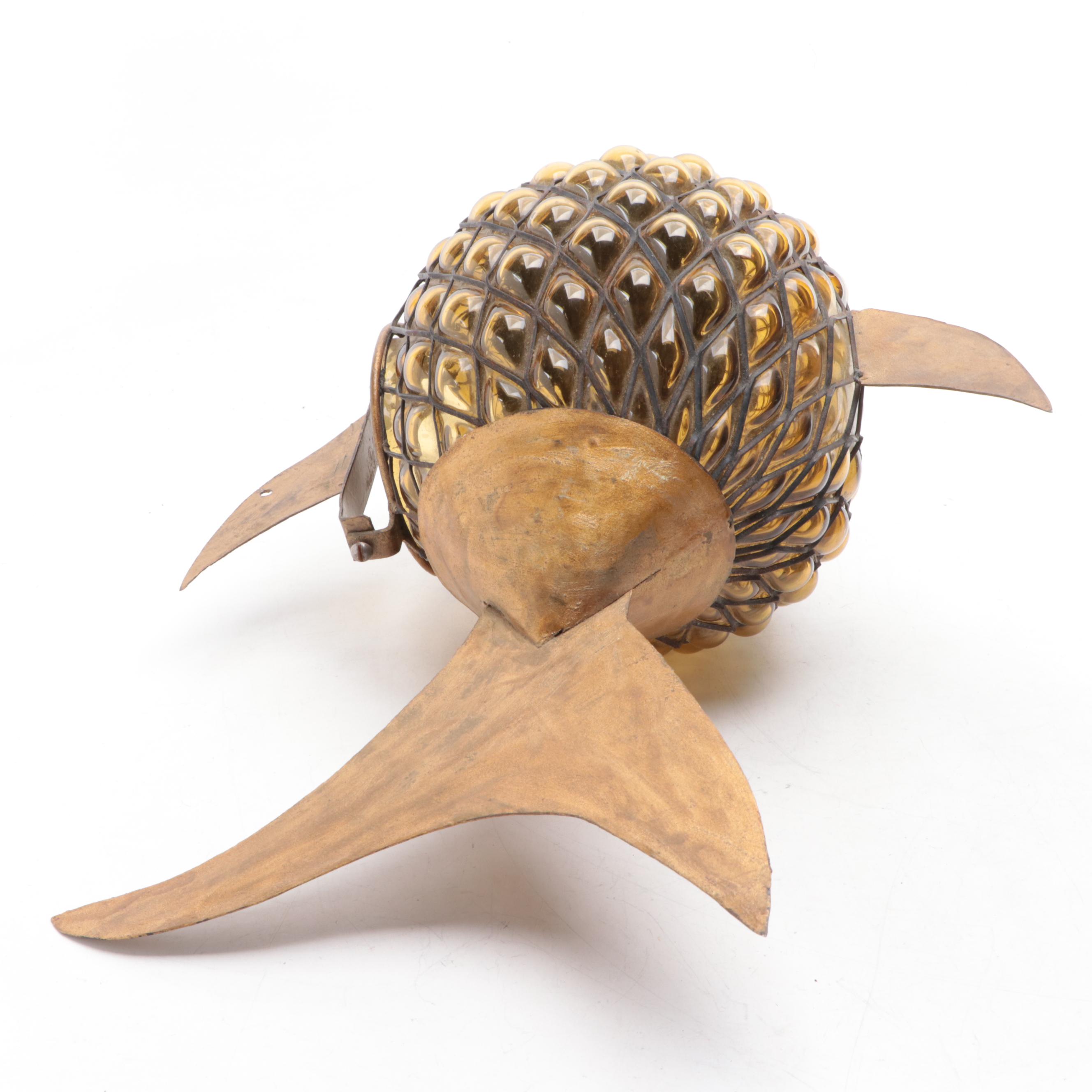 Mid Century Modern Style Glass and Metal Fish Figurine, Mid to Late 20th Century