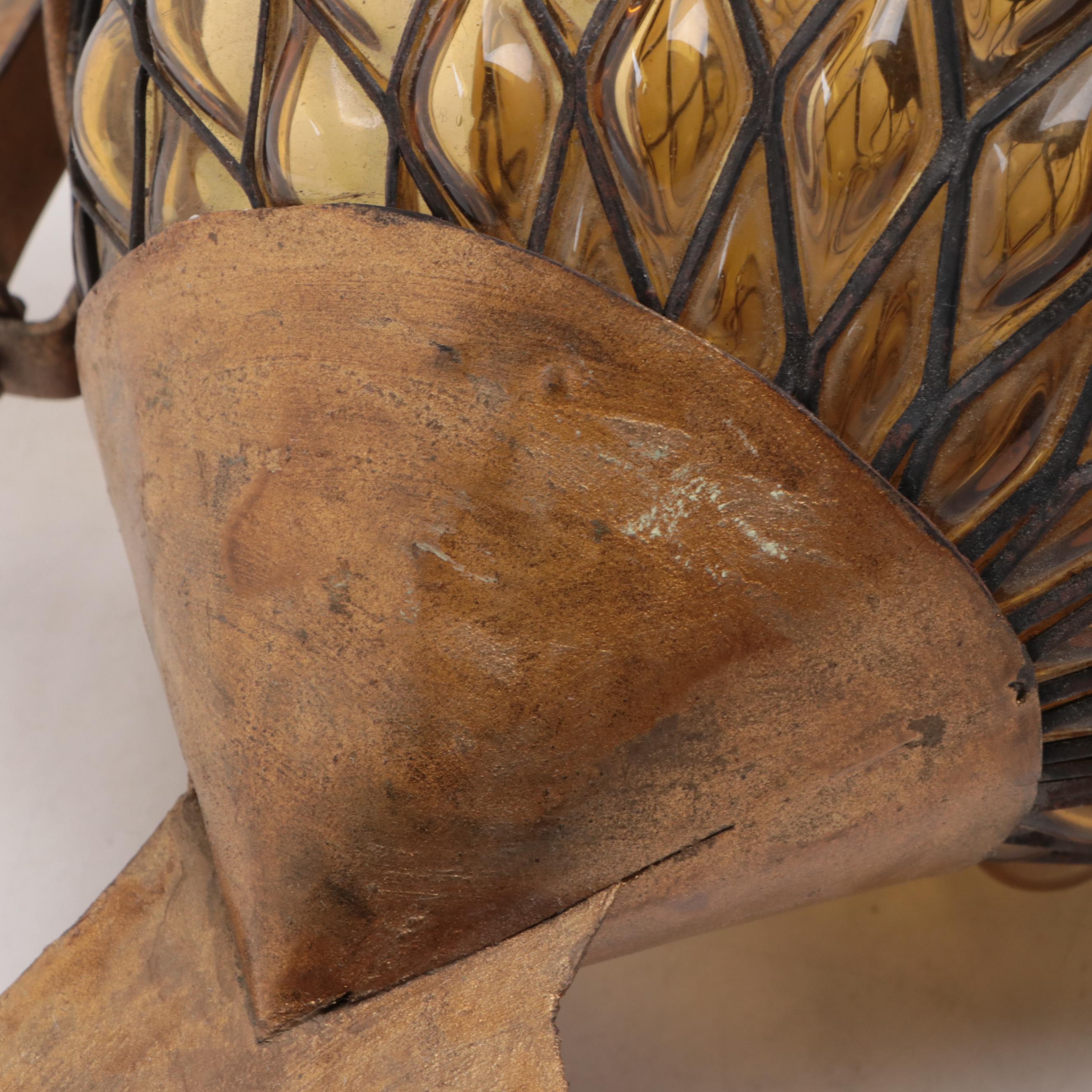 Mid Century Modern Style Glass and Metal Fish Figurine, Mid to Late 20th Century