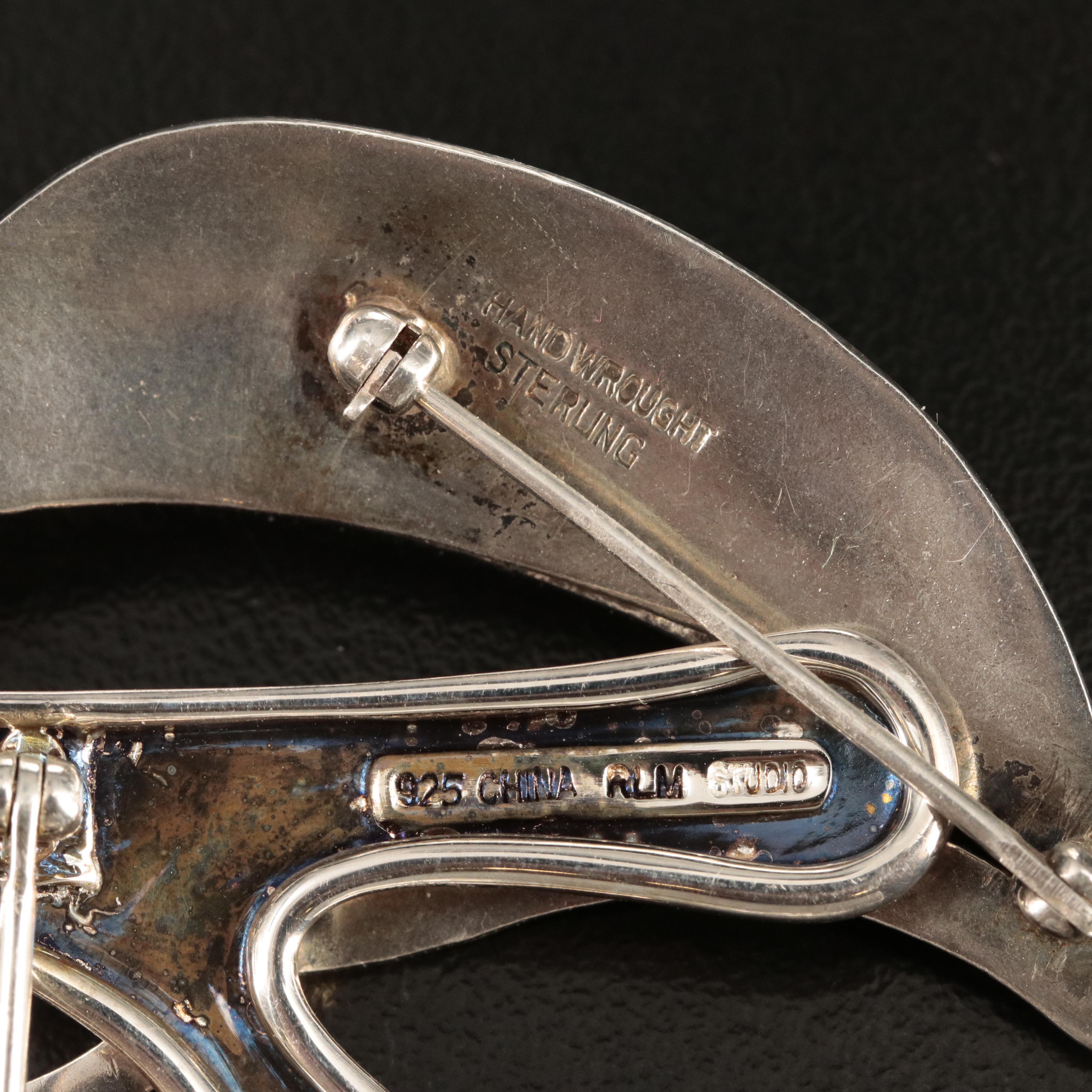 Robert Lee Morris Studio and Sterling Abstract Brooches