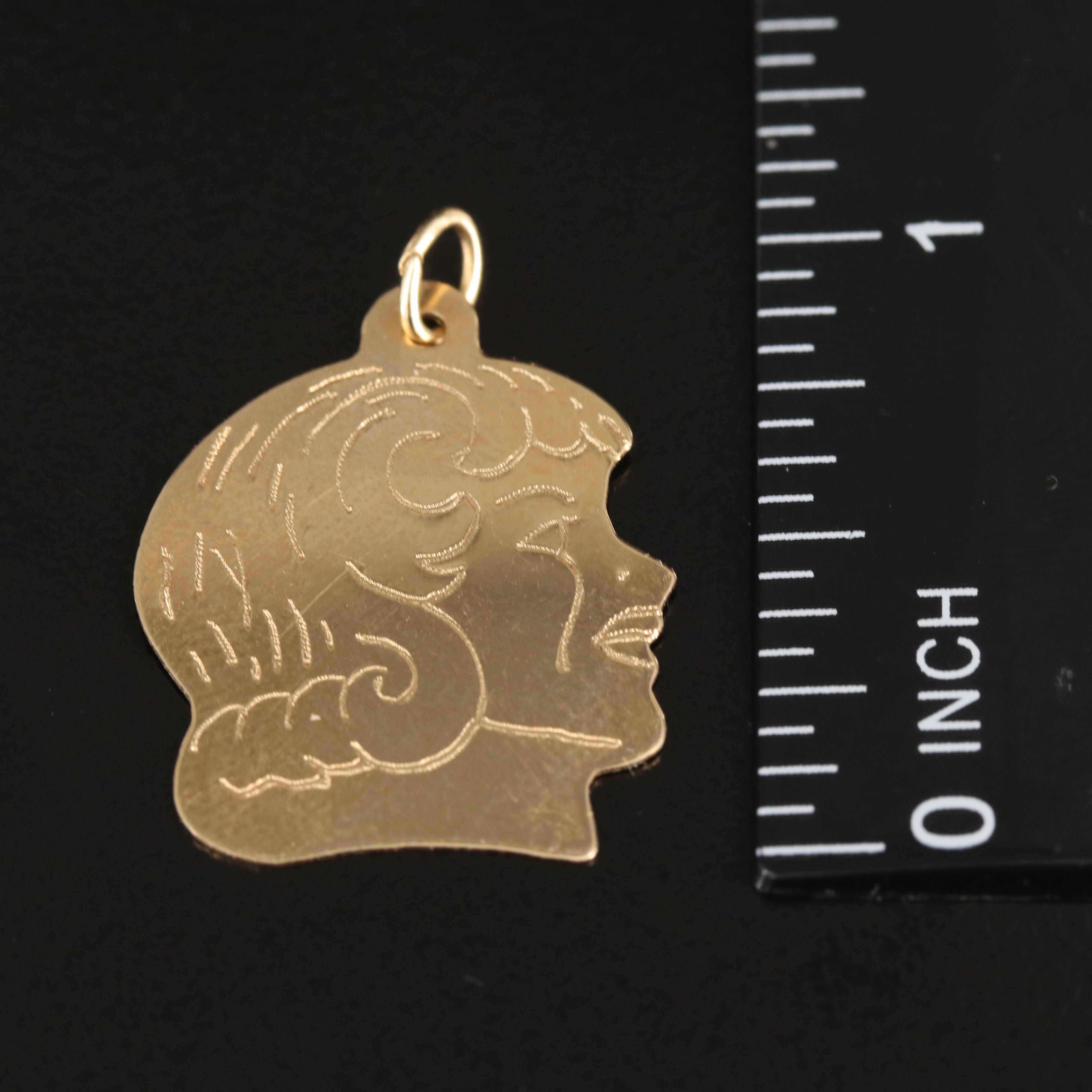14K Female Profile Charms