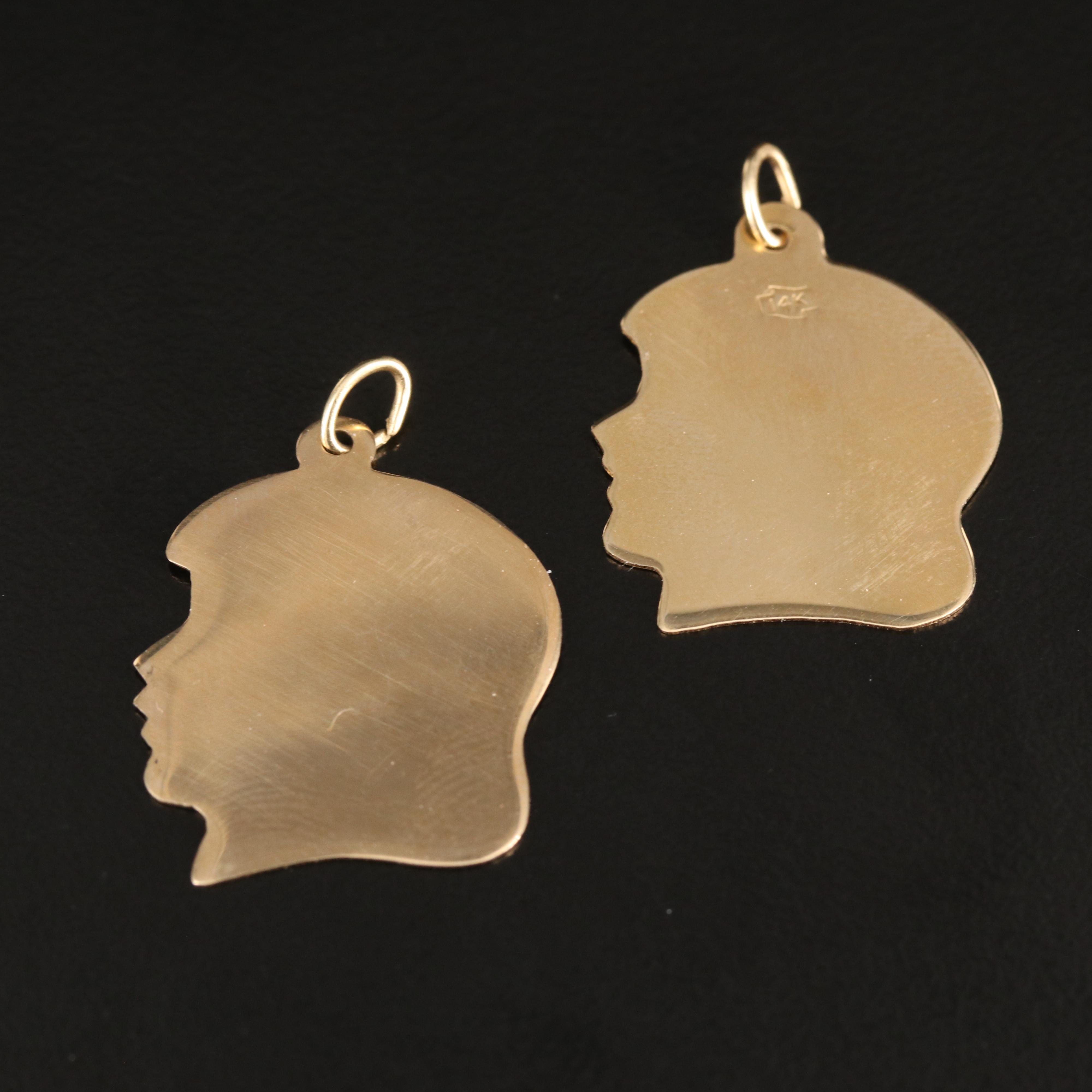 14K Female Profile Charms