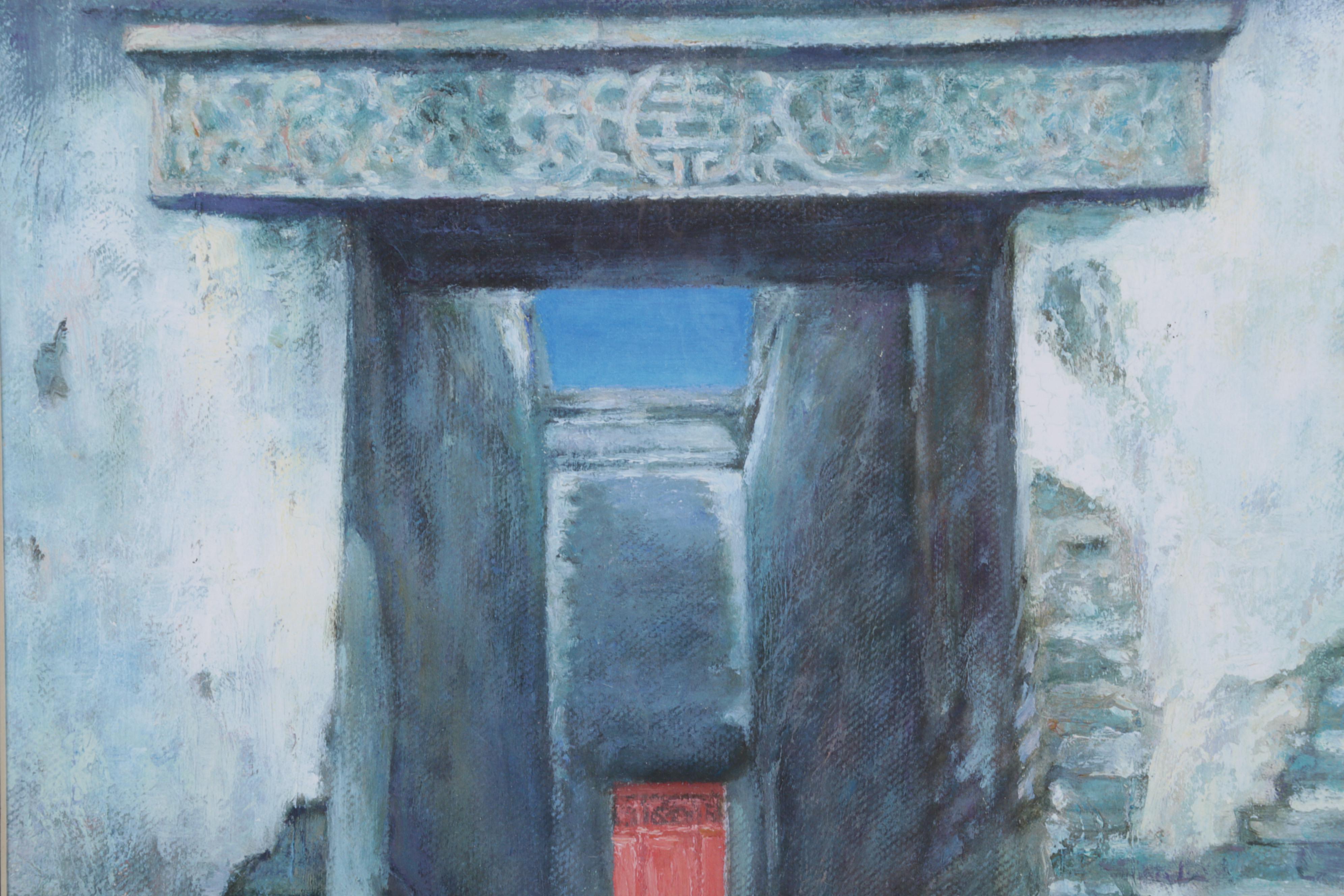 Naichuan Peng Giclées "Flowers on the Hill" and "Red Door #3," 21st Century