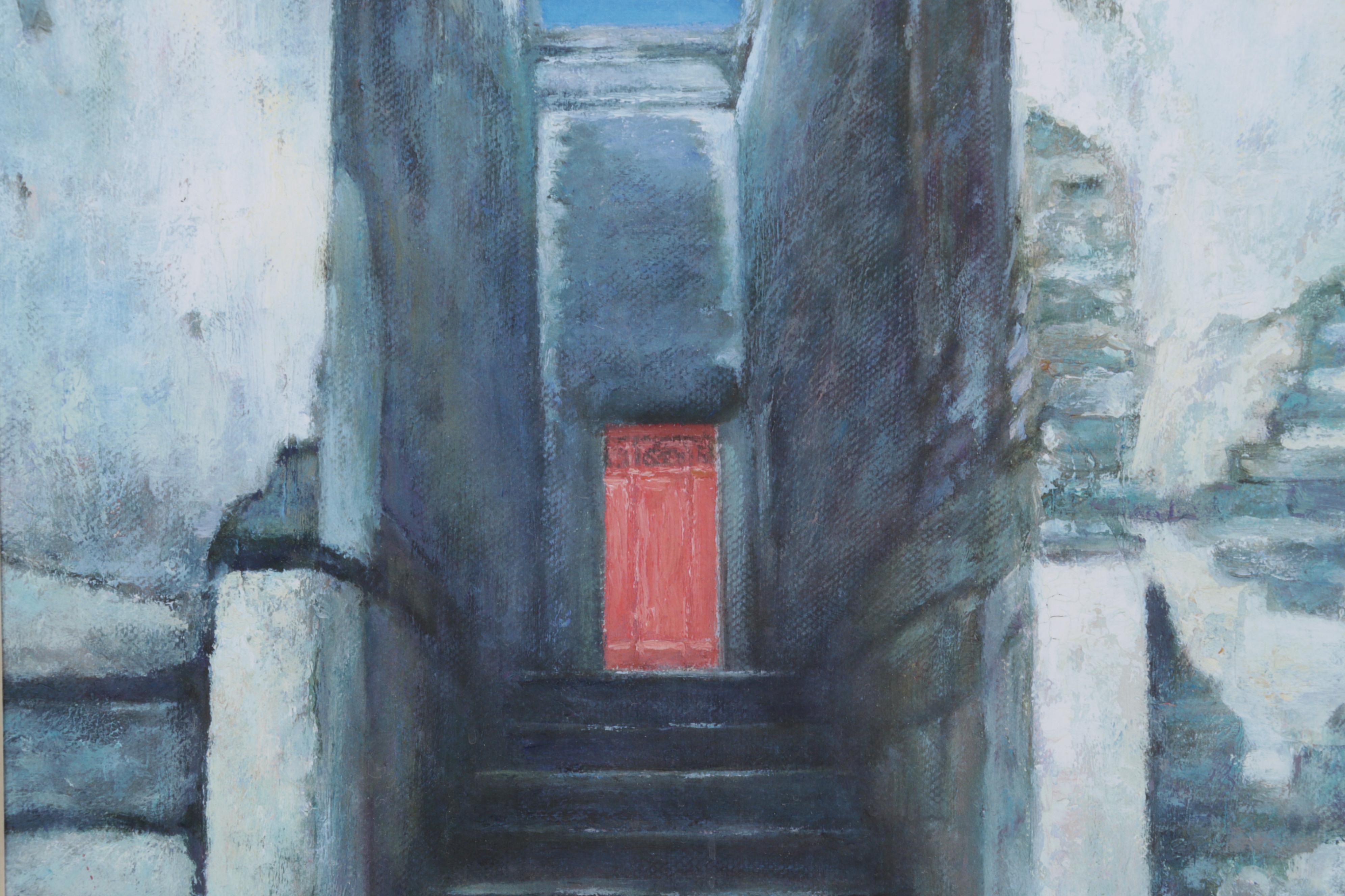 Naichuan Peng Giclées "Flowers on the Hill" and "Red Door #3," 21st Century