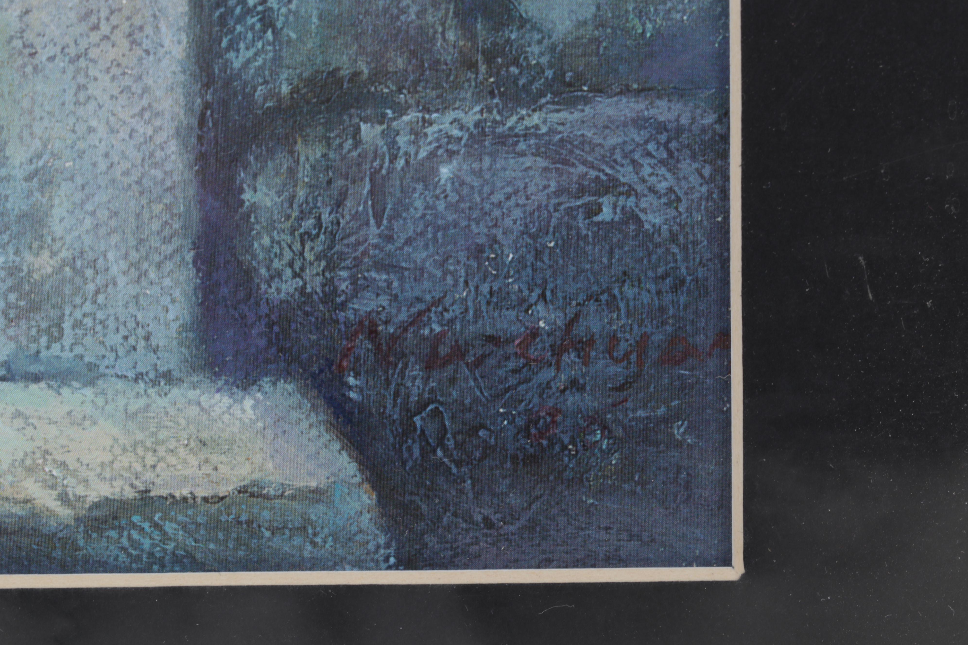 Naichuan Peng Giclées "Flowers on the Hill" and "Red Door #3," 21st Century