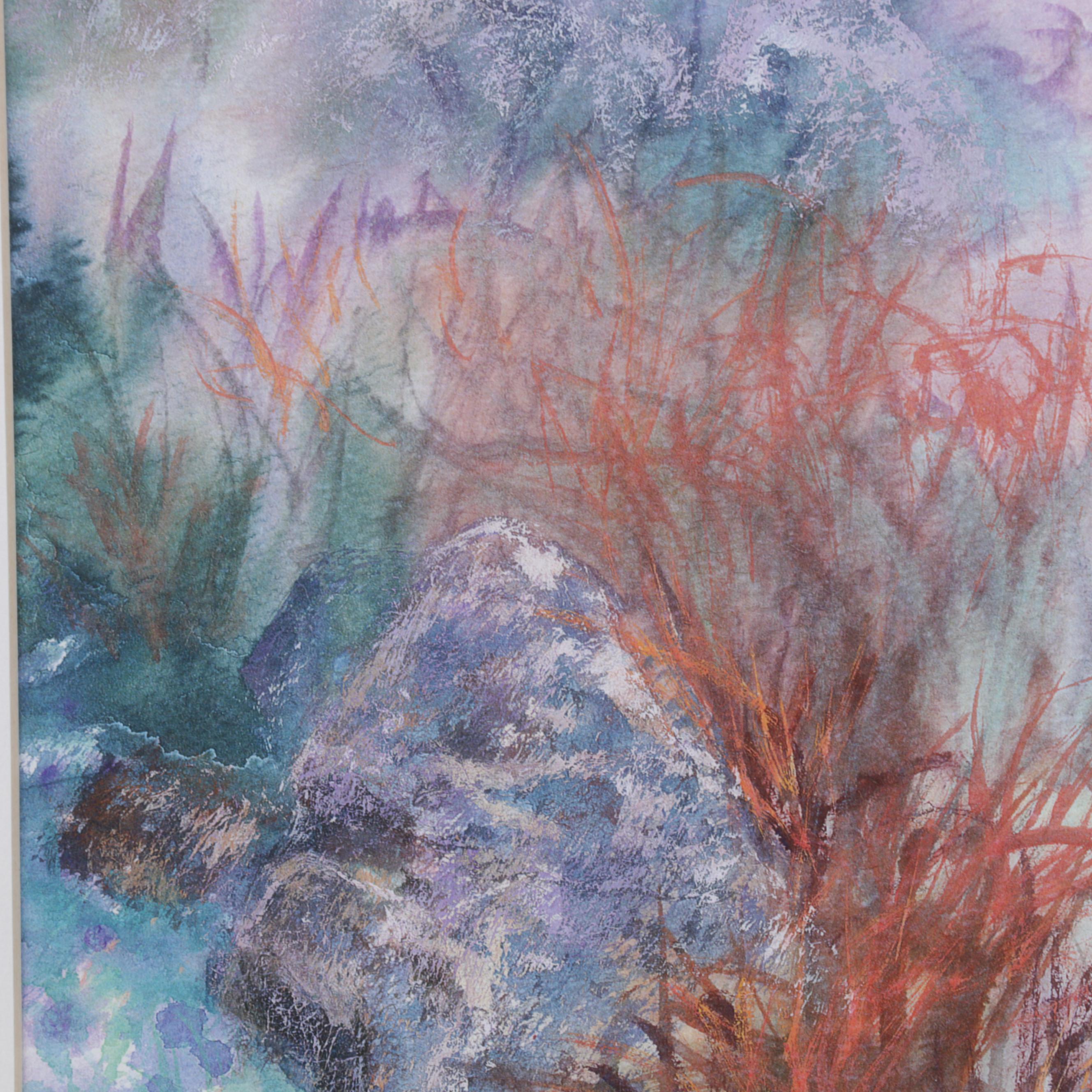 Naichuan Peng Giclées "Flowers on the Hill" and "Red Door #3," 21st Century