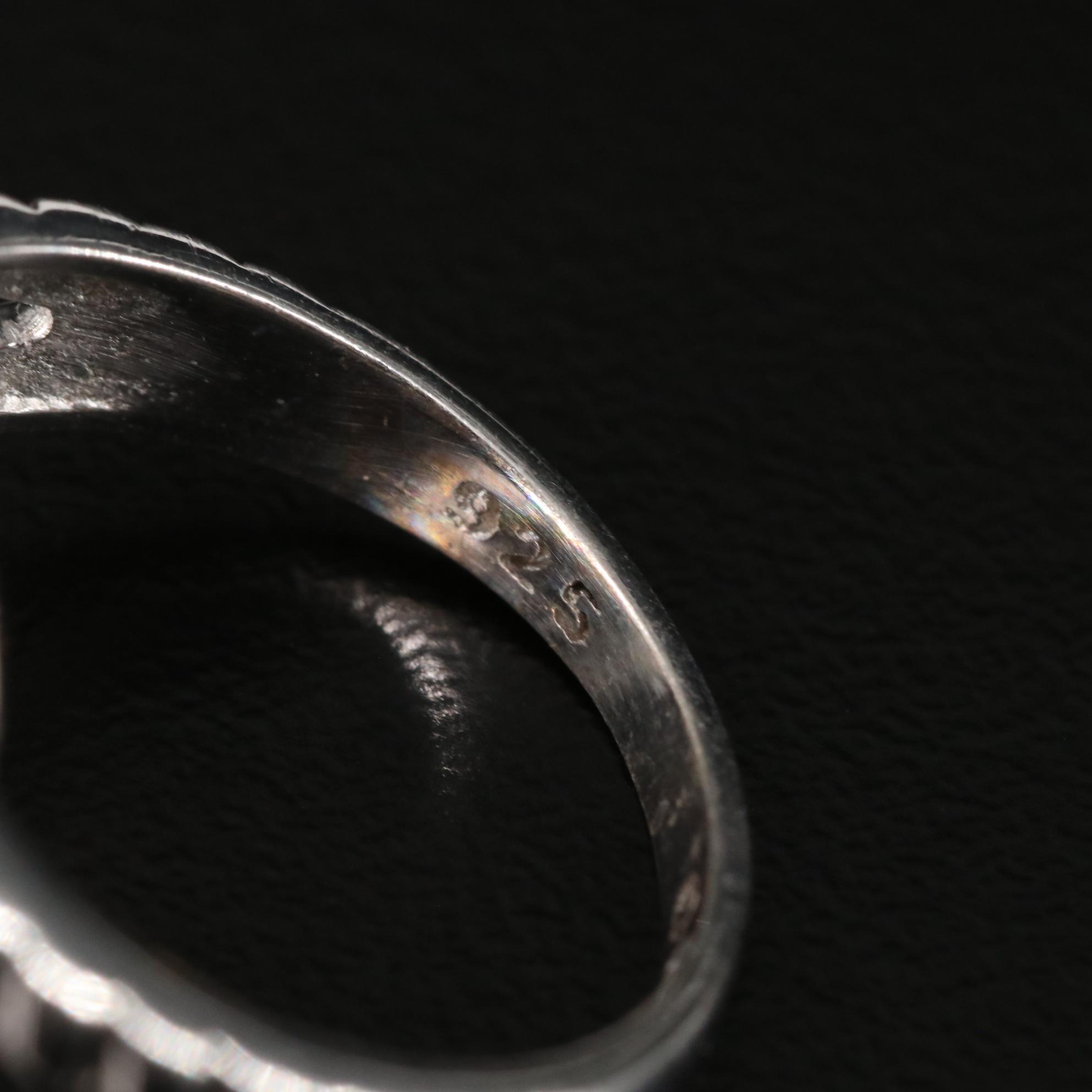 Sterling Smoky Quartz Split Shank Ring