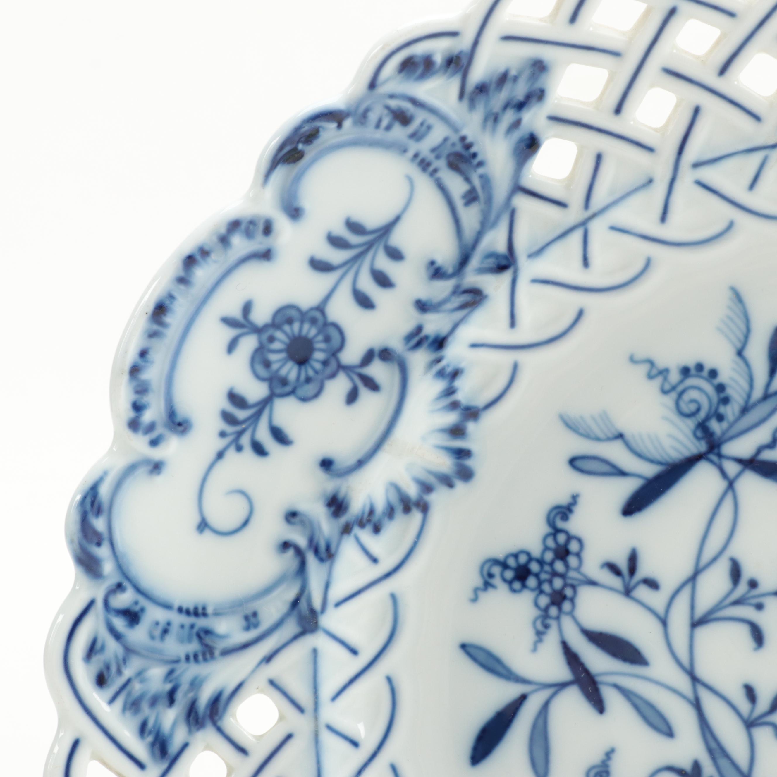 Carl Teichert Blue Onion Style with Seltmann and Other English Flo Blue Plates