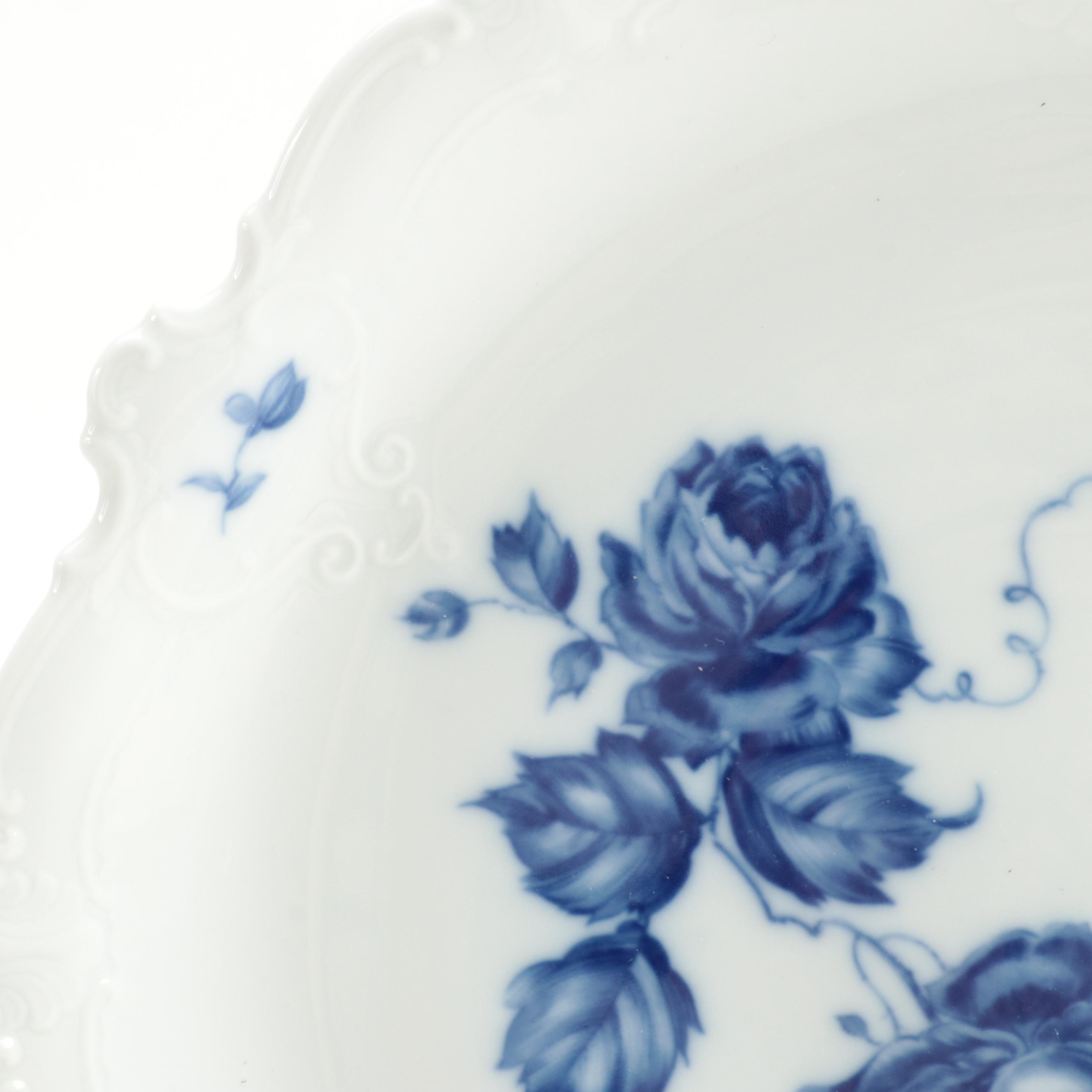 Carl Teichert Blue Onion Style with Seltmann and Other English Flo Blue Plates