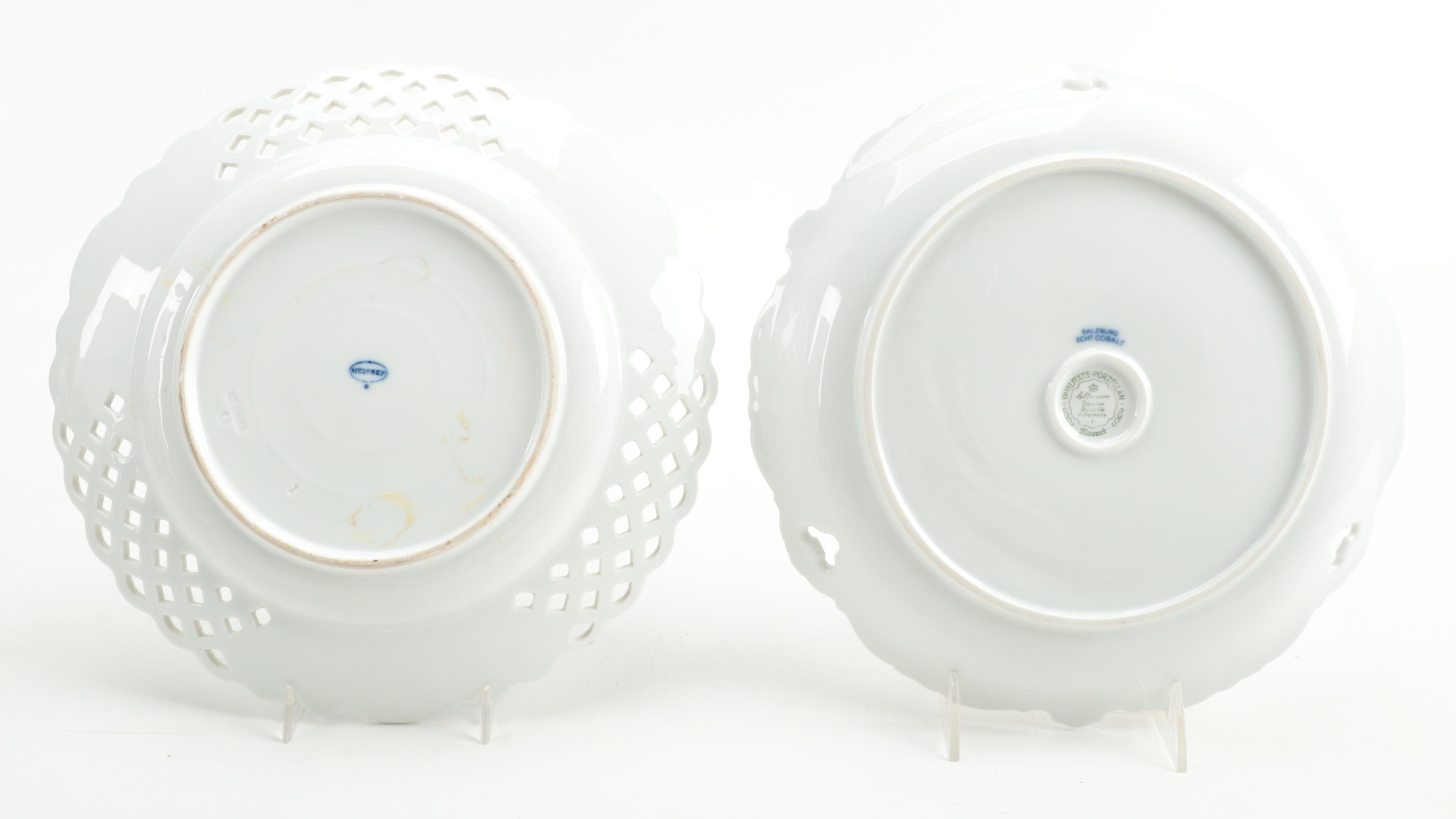 Carl Teichert Blue Onion Style with Seltmann and Other English Flo Blue Plates