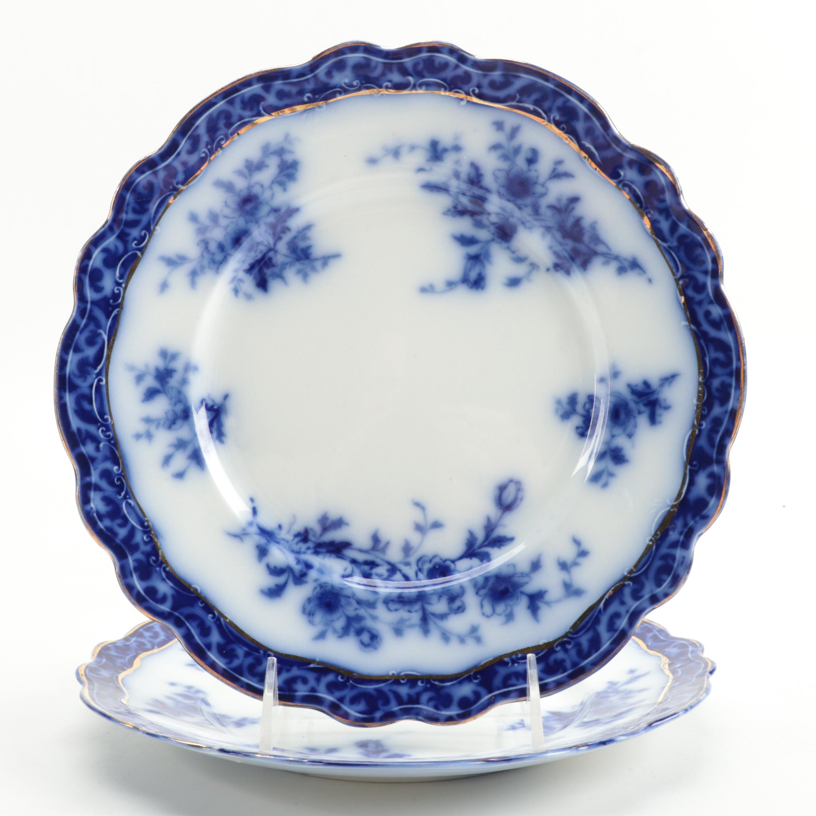 Carl Teichert Blue Onion Style with Seltmann and Other English Flo Blue Plates