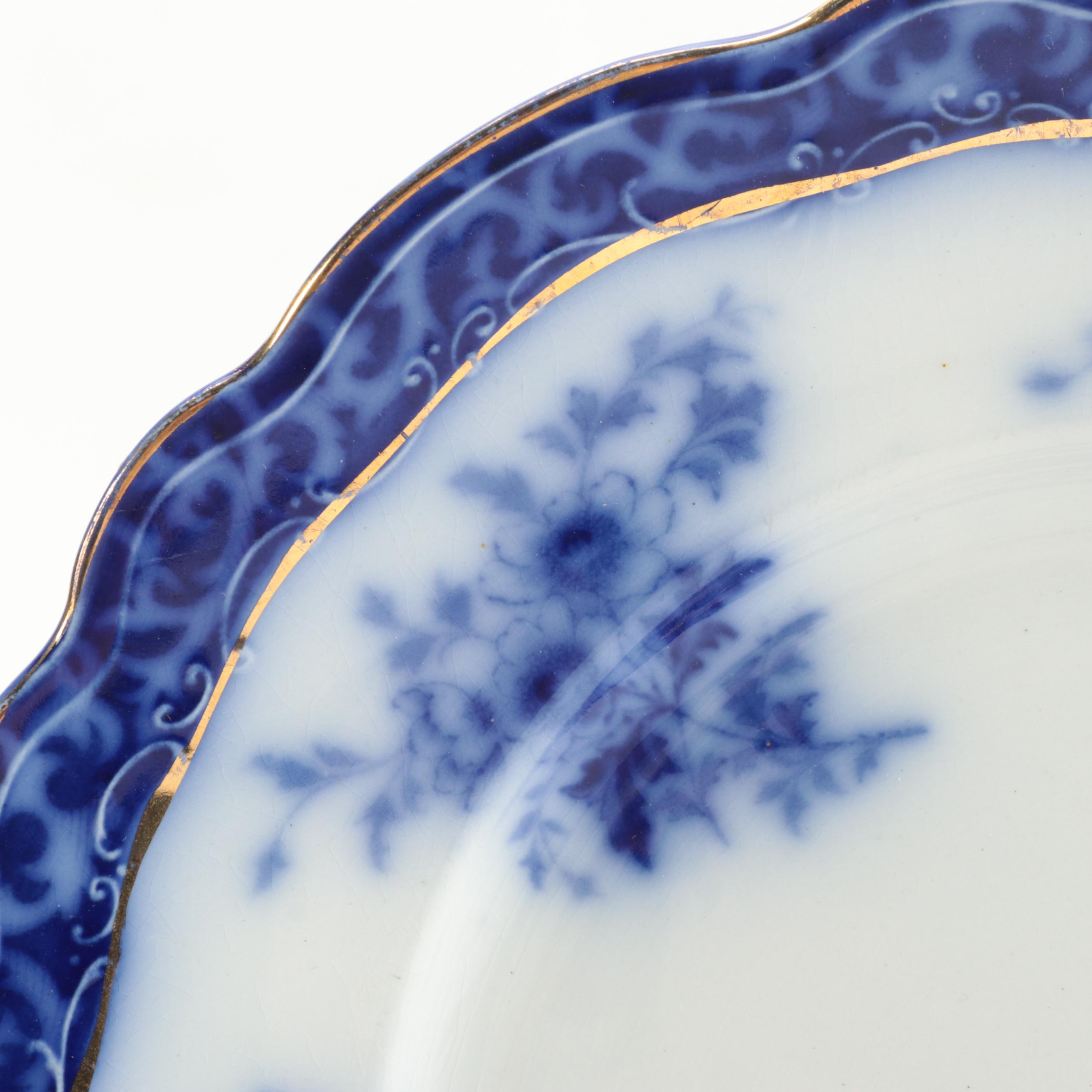 Carl Teichert Blue Onion Style with Seltmann and Other English Flo Blue Plates