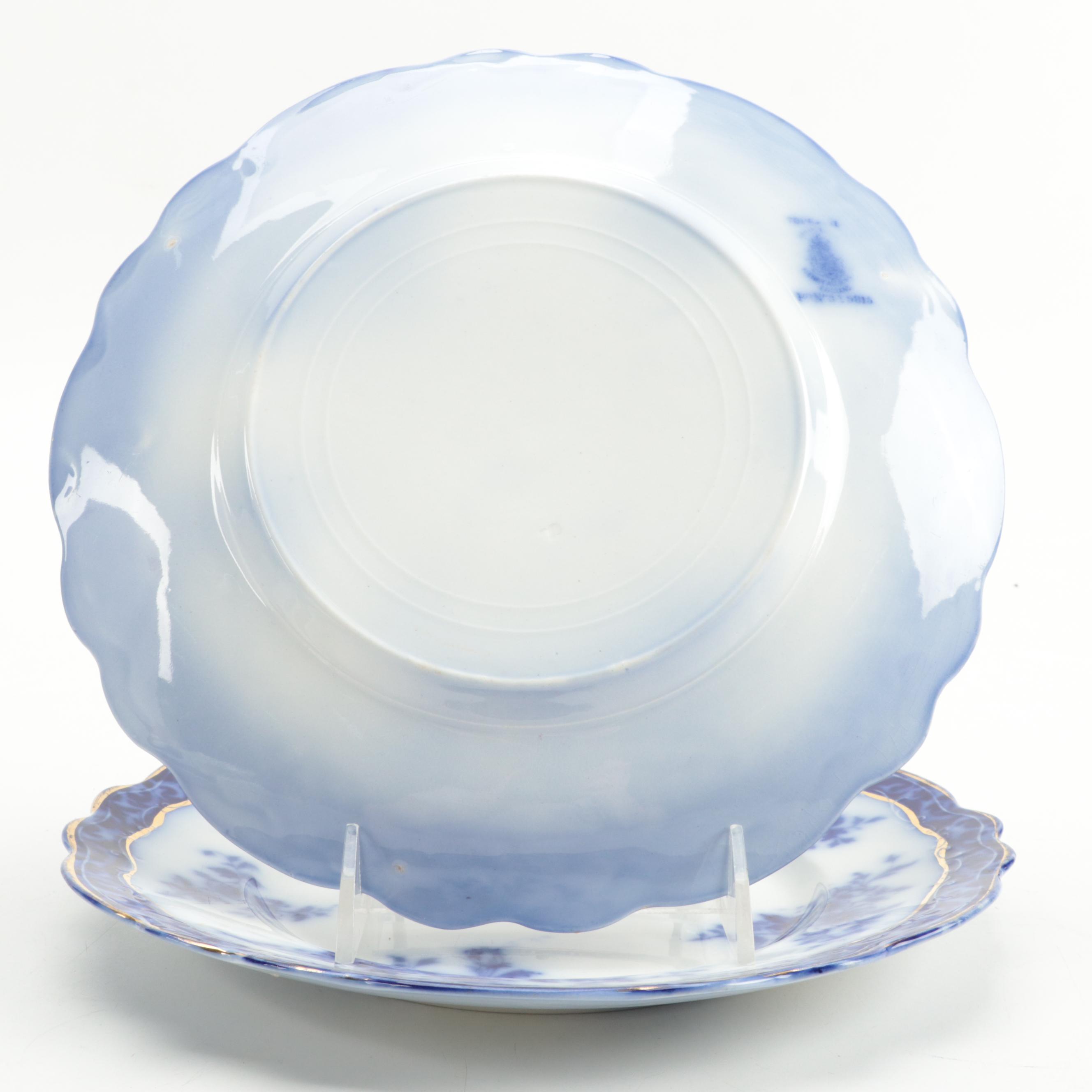 Carl Teichert Blue Onion Style with Seltmann and Other English Flo Blue Plates