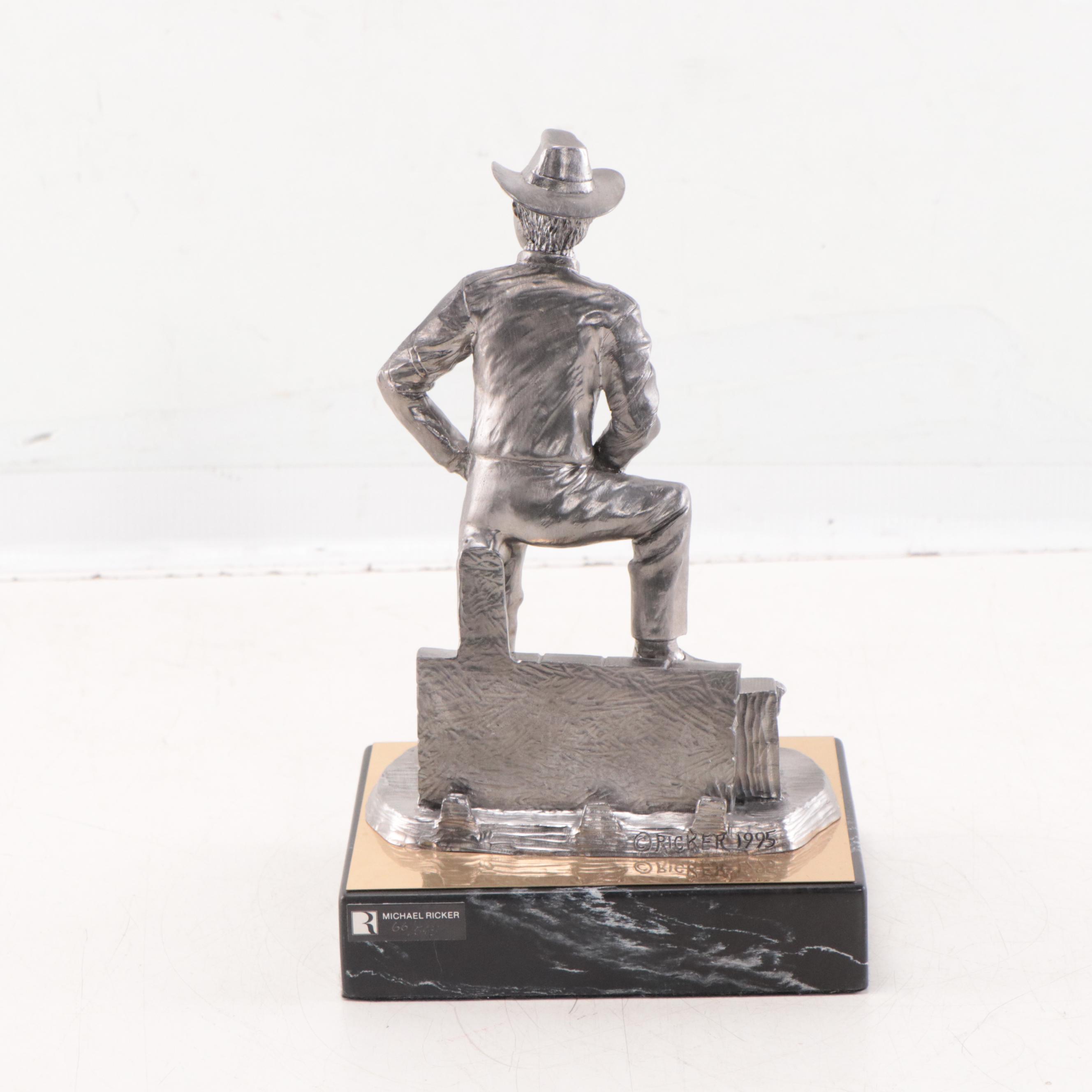 Richard Petty Signed Limited Edition Pewter Figurine by Michael Ricker, 1995