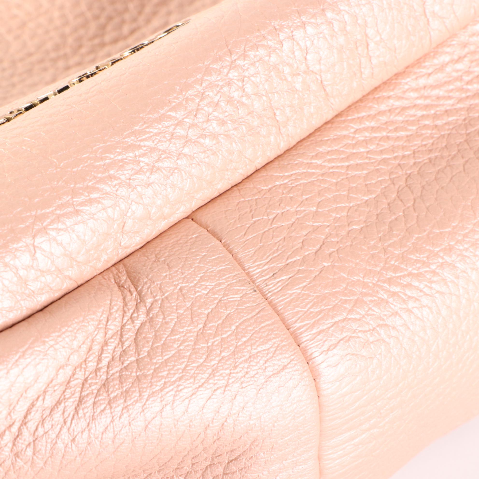 Jimmy Choo Pearlescent Grain Leather Hobo Shoulder Bag