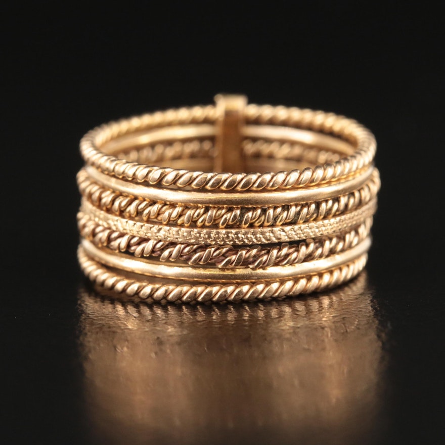 18K Stacking Rings with Connector