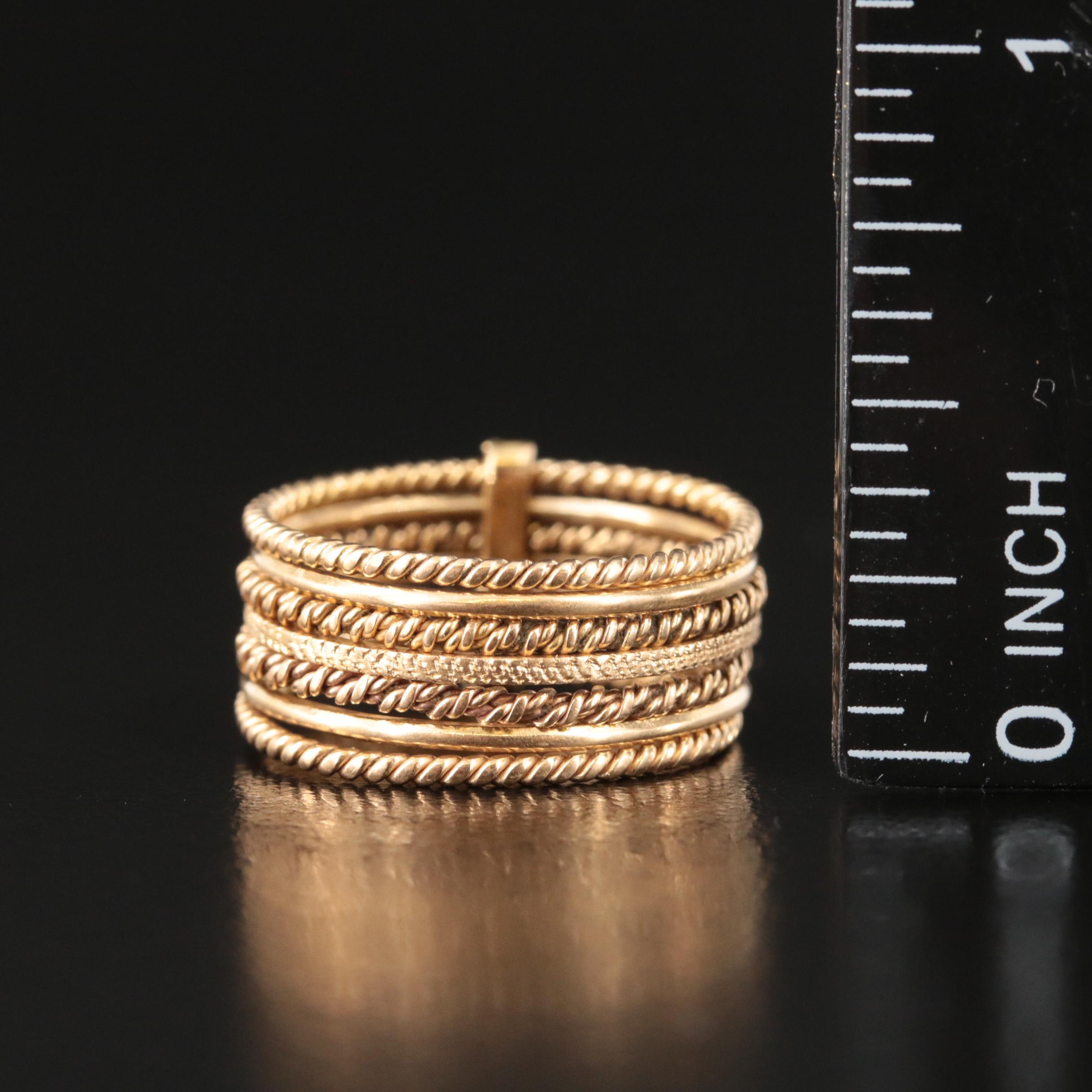 18K Stacking Rings with Connector