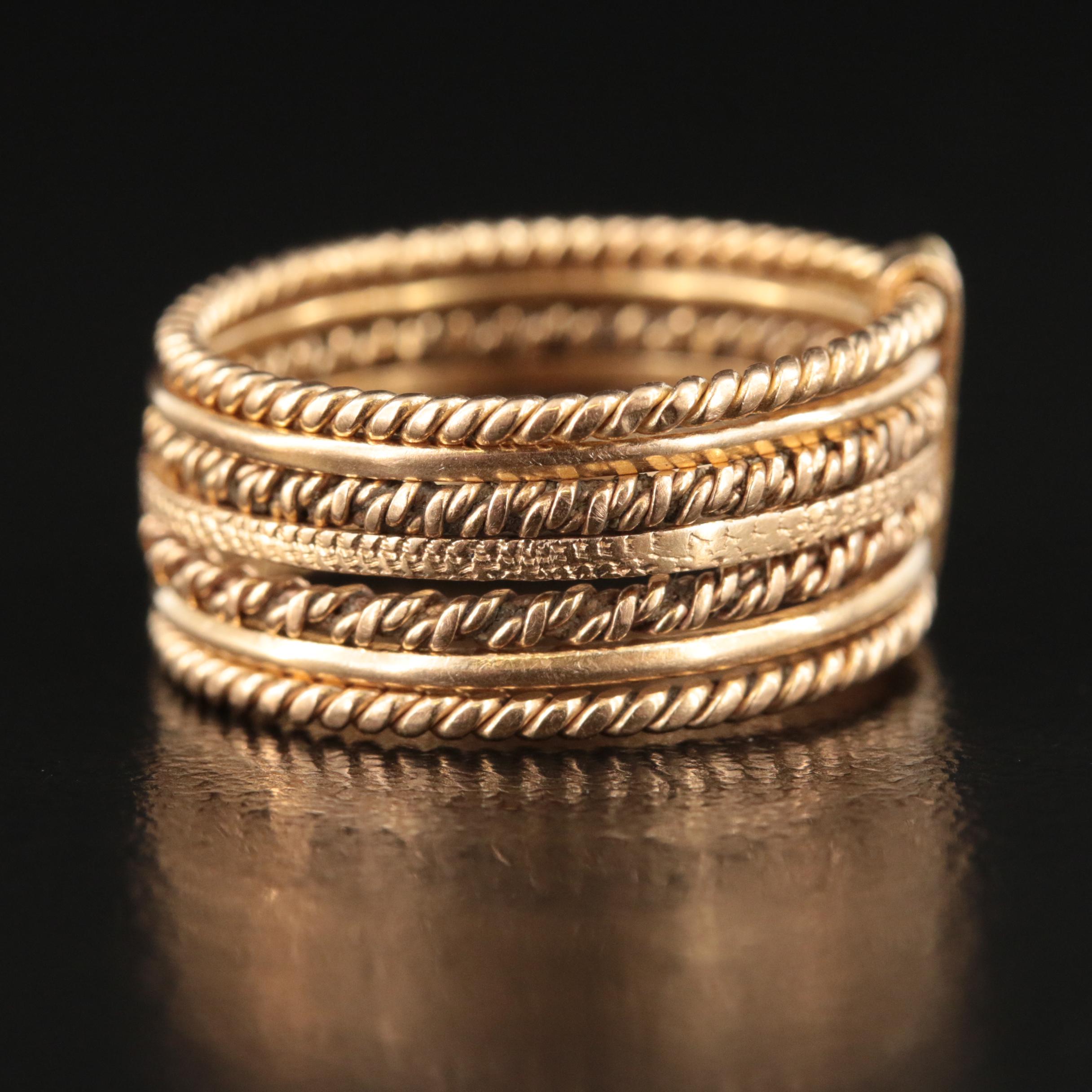 18K Stacking Rings with Connector