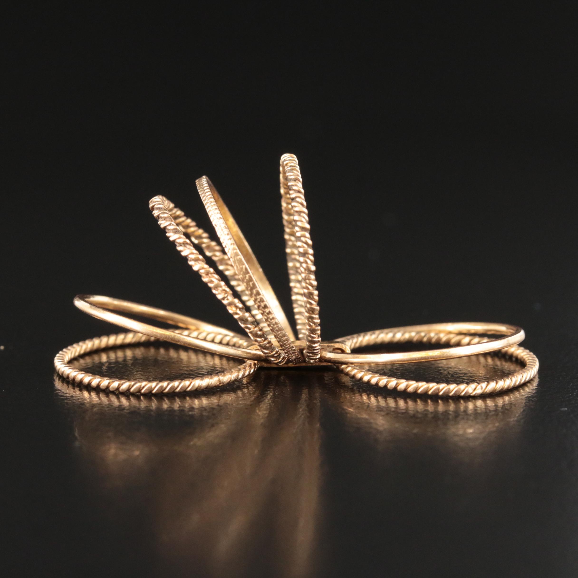 18K Stacking Rings with Connector