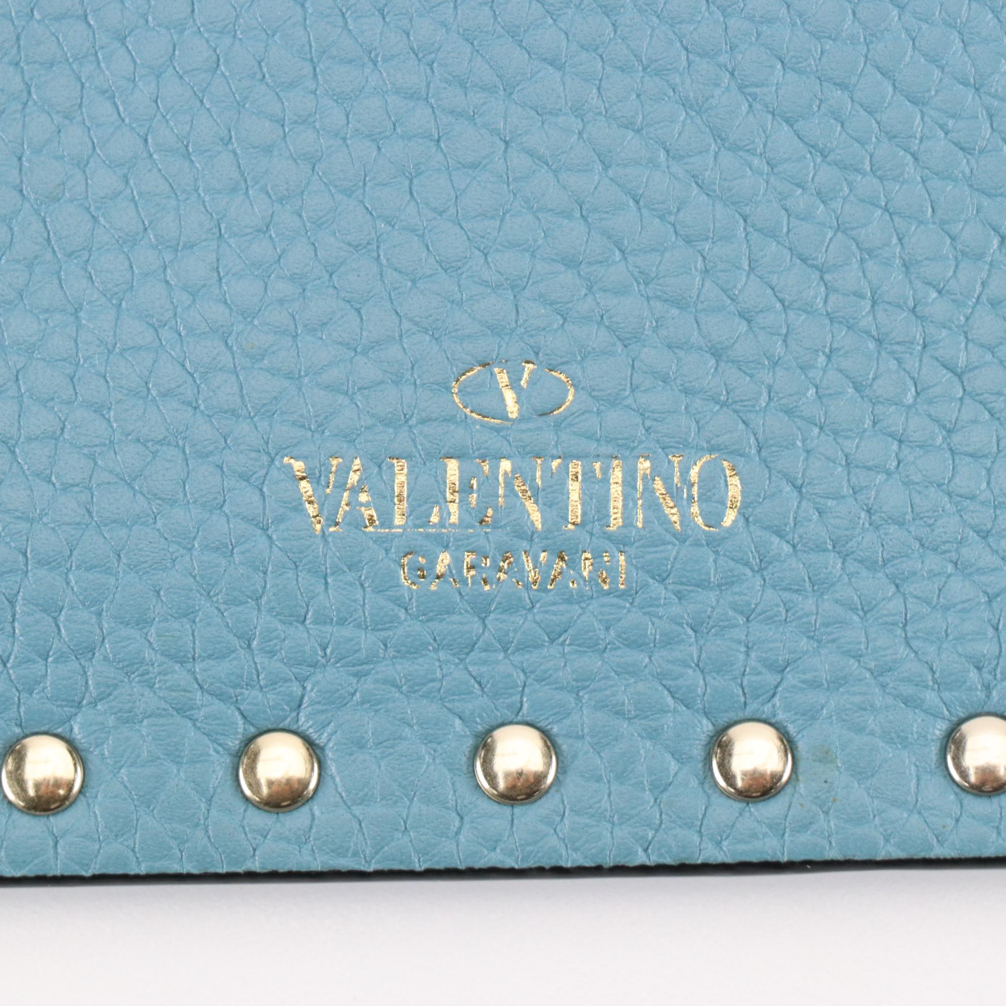 Valentino Rockstud Envelope Clutch in Full-Grain Leather