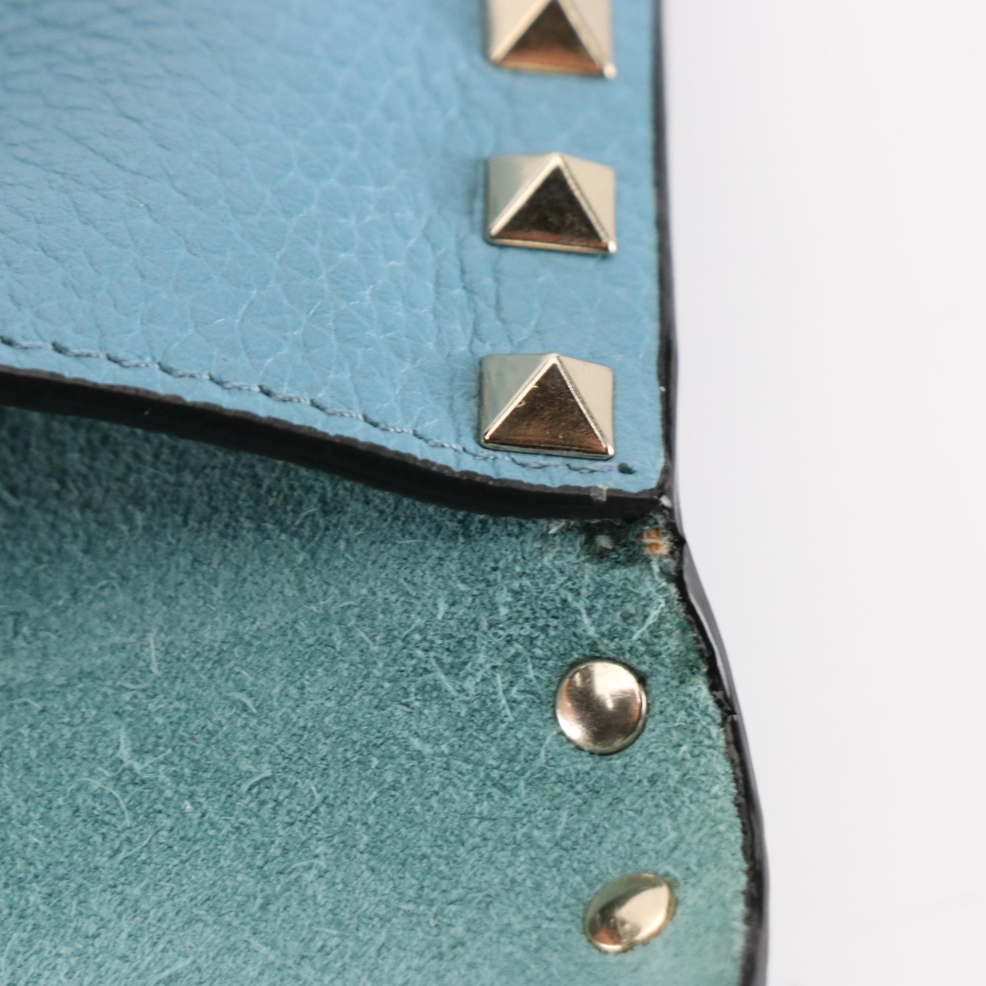 Valentino Rockstud Envelope Clutch in Full-Grain Leather