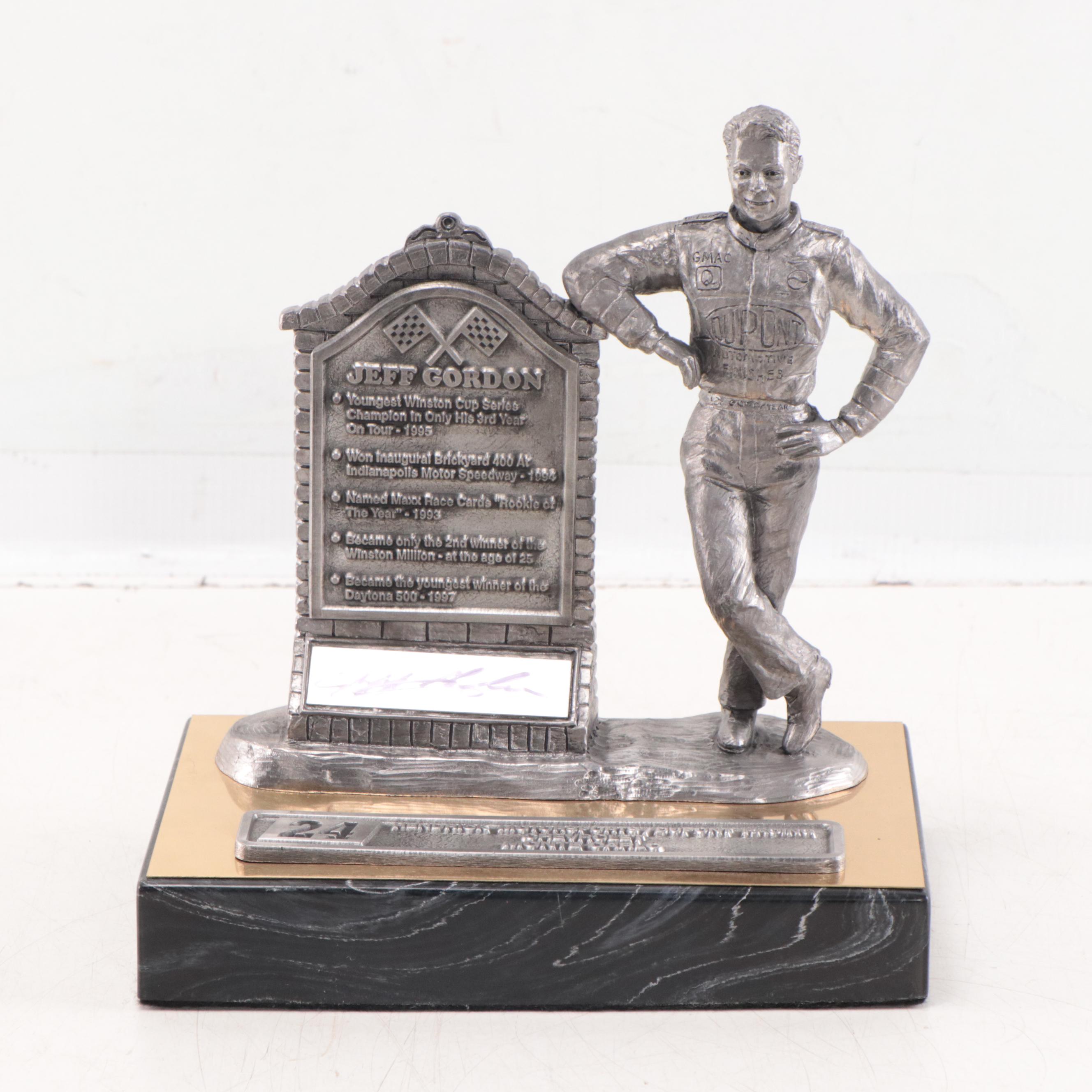 Jeff Gordon Signed Pewter Sculpture by Michael Ricker, 1997