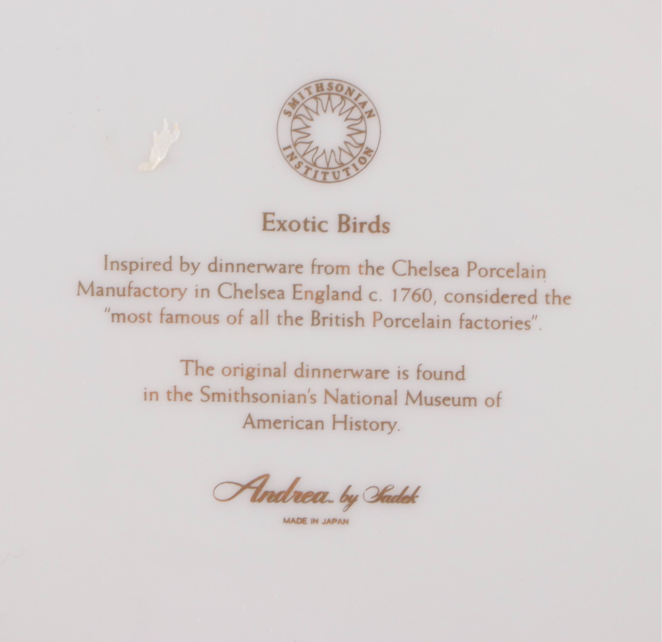 Andrea by Sadek "Exotic Birds" Porcelain Dinnerware