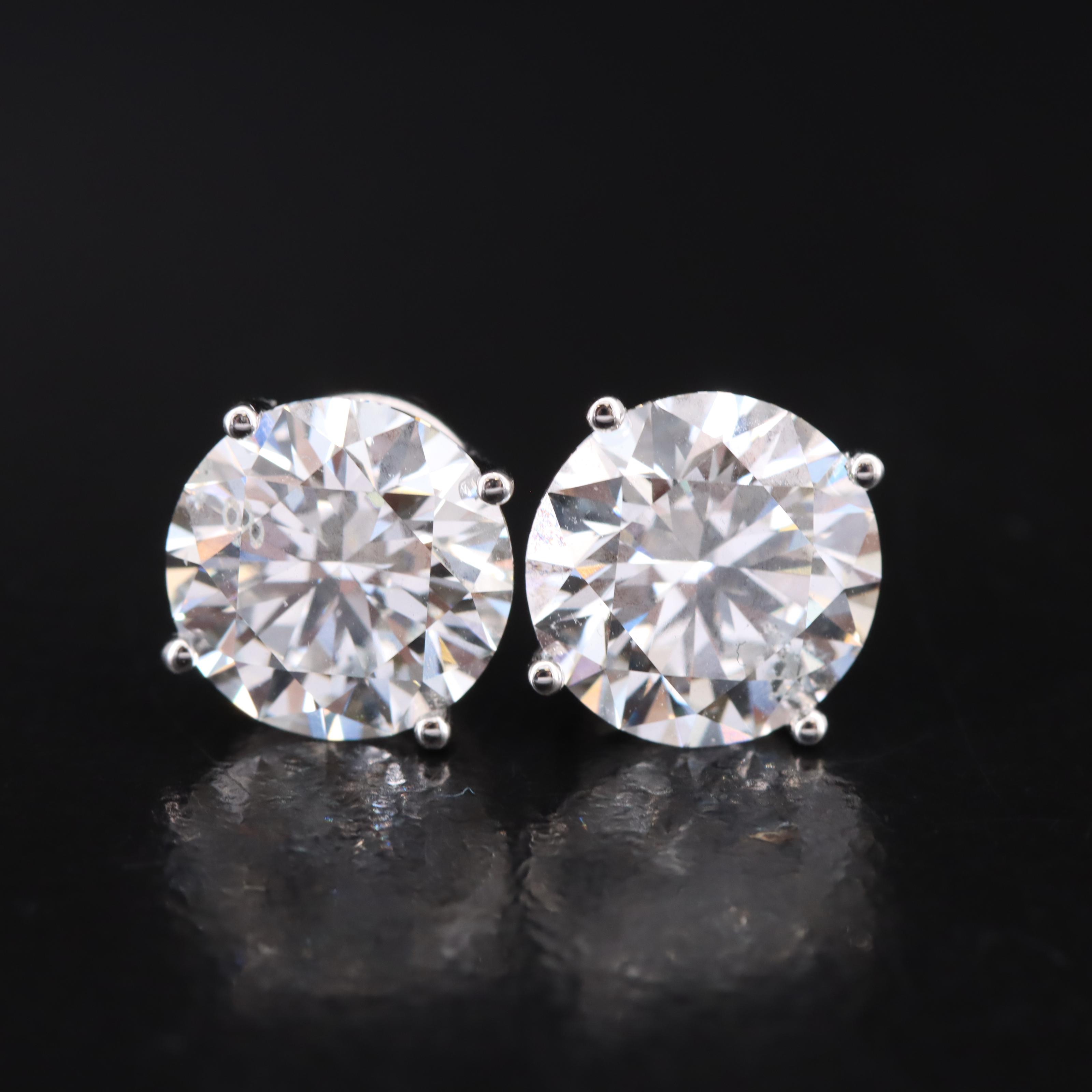Platinum 4.03 CTW Lab Grown Diamond Stud Earrings