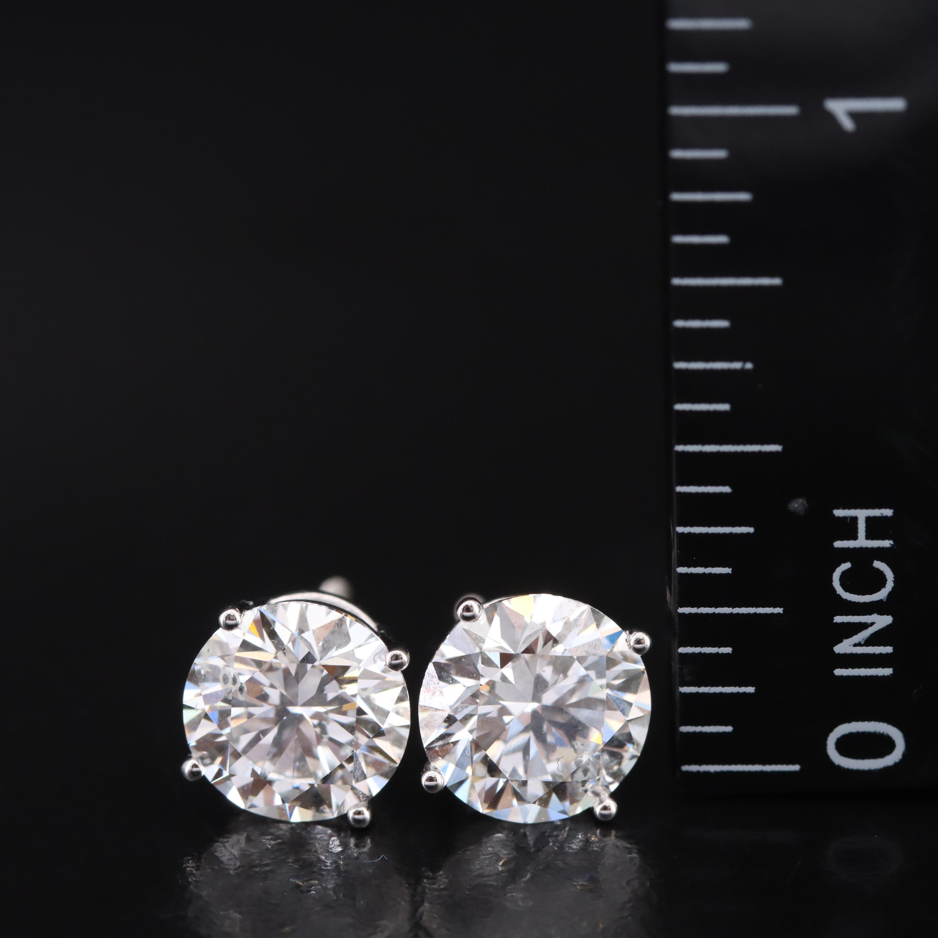 Platinum 4.03 CTW Lab Grown Diamond Stud Earrings