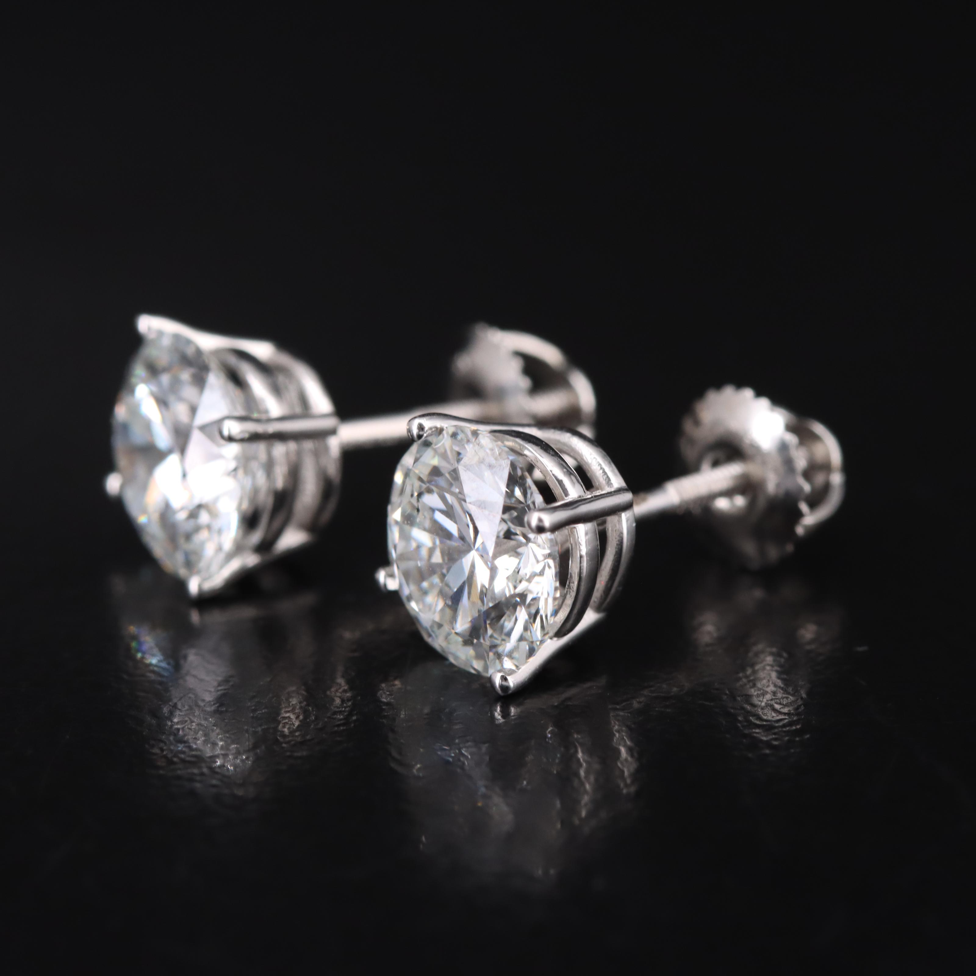 Platinum 4.03 CTW Lab Grown Diamond Stud Earrings