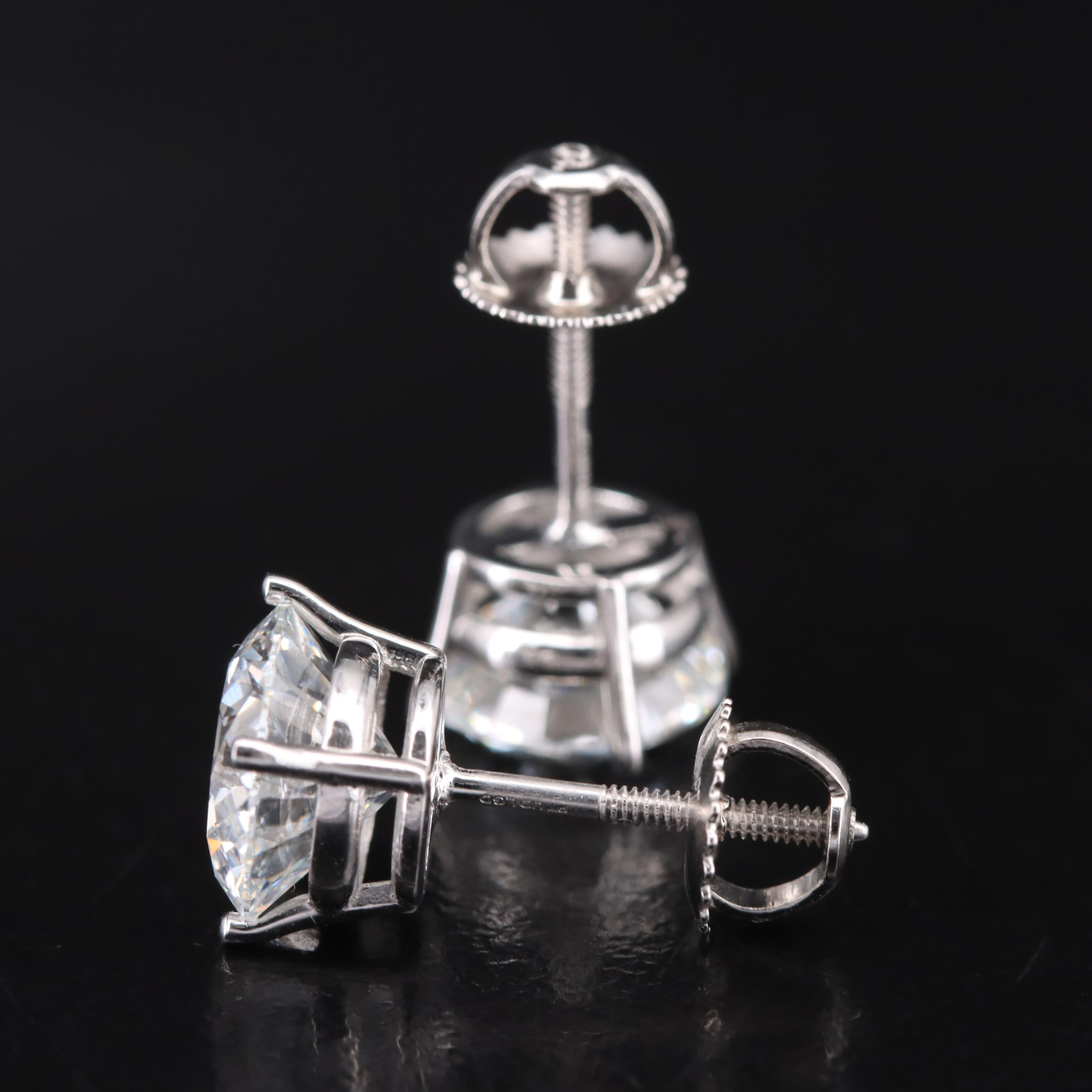 Platinum 4.03 CTW Lab Grown Diamond Stud Earrings