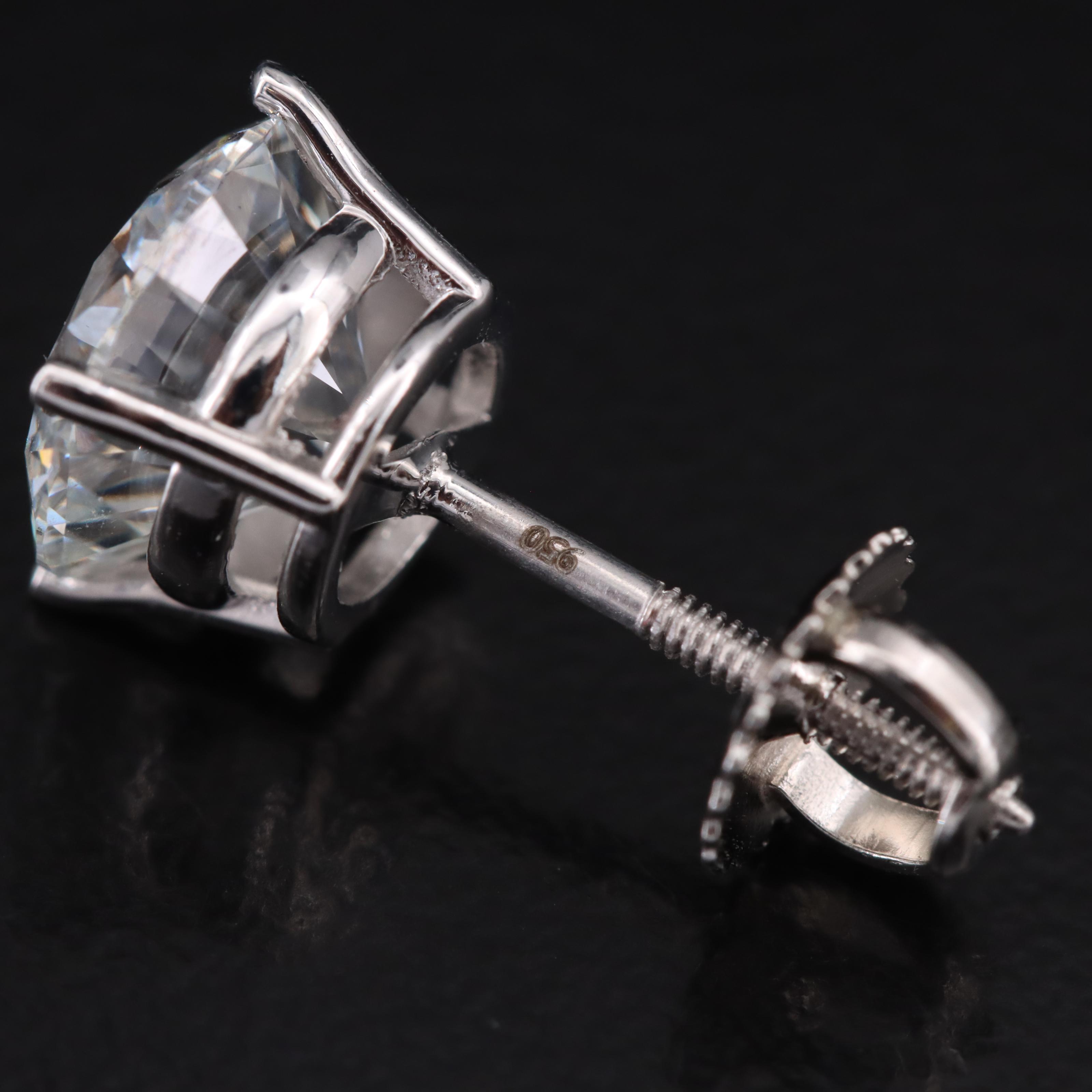 Platinum 4.03 CTW Lab Grown Diamond Stud Earrings