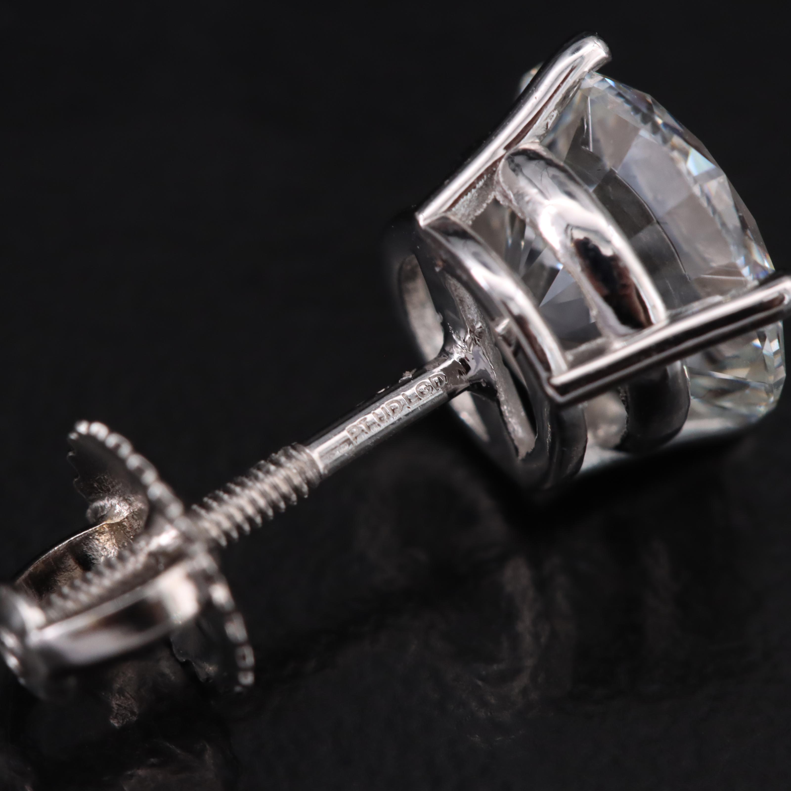 Platinum 4.03 CTW Lab Grown Diamond Stud Earrings