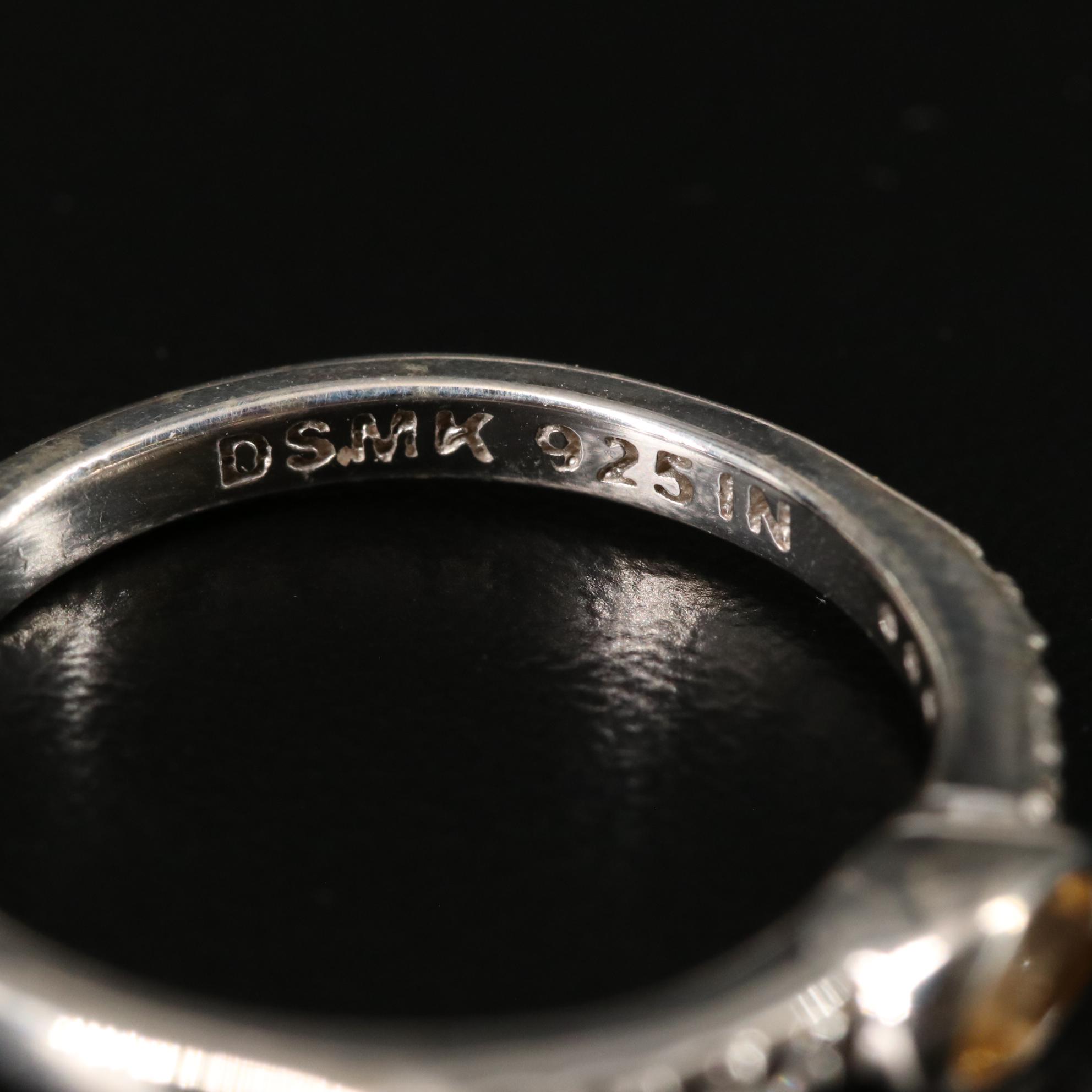 Sterling Citrine and White Topaz Ring