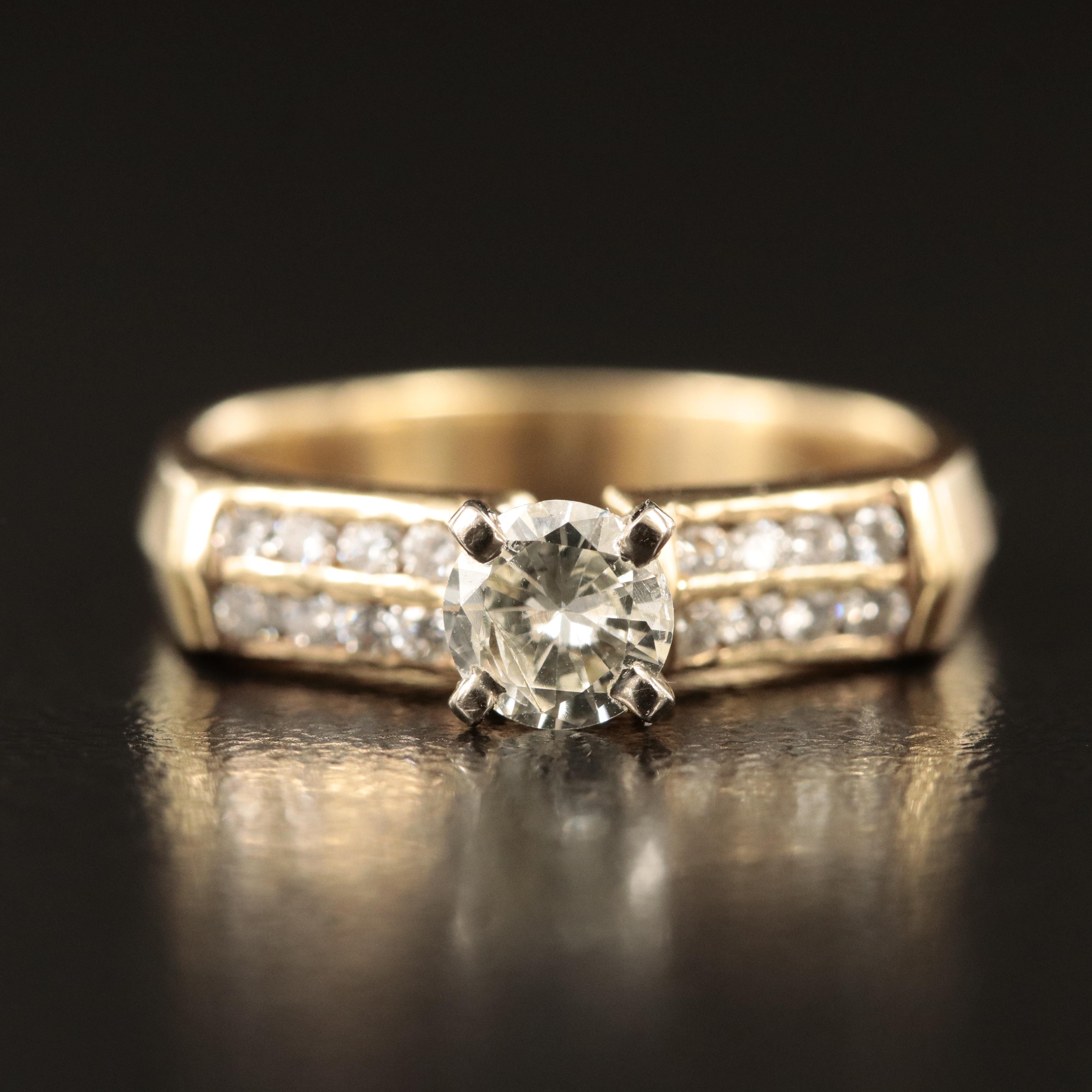 14K 0.74 CTW Diamond Ring with Knife Edge