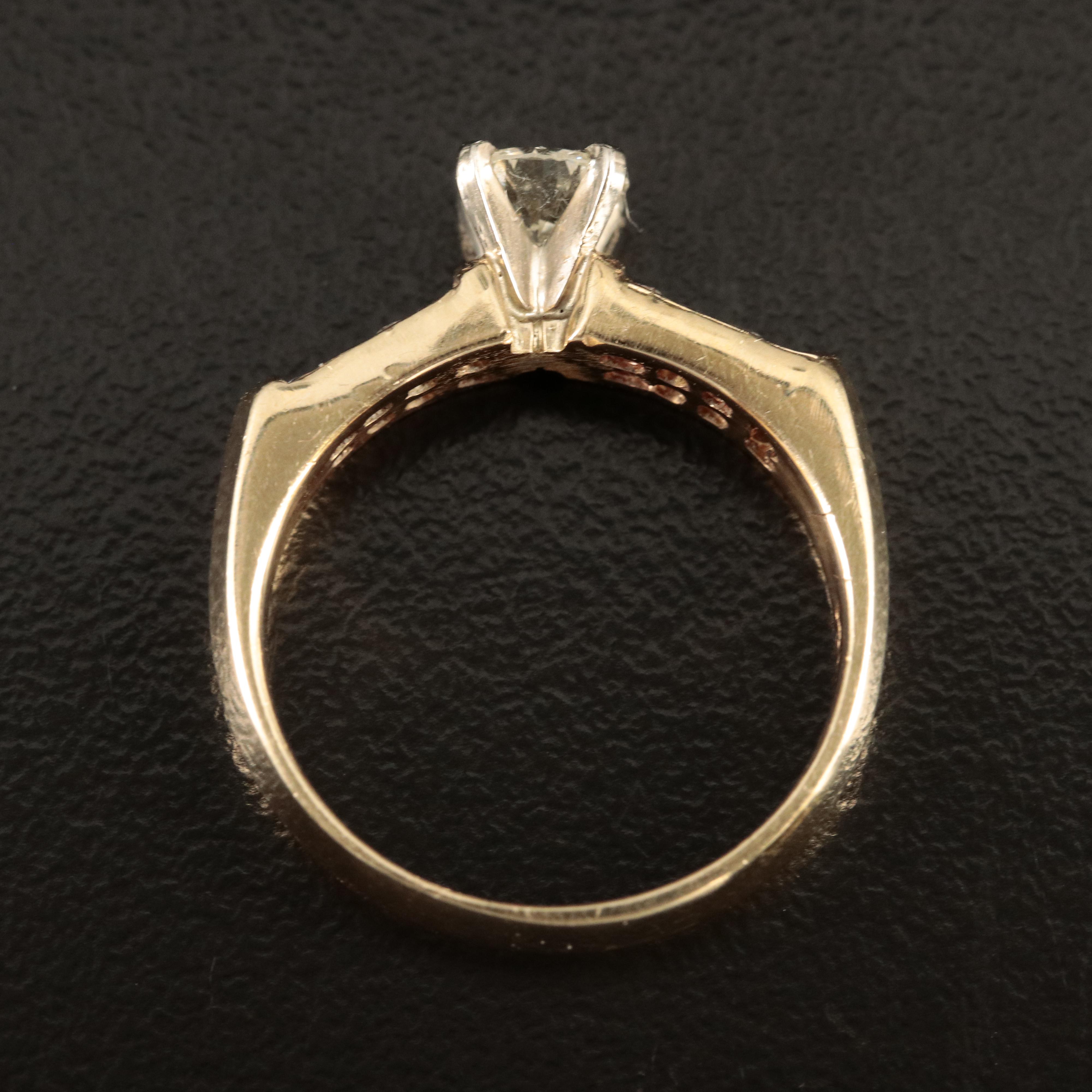 14K 0.74 CTW Diamond Ring with Knife Edge