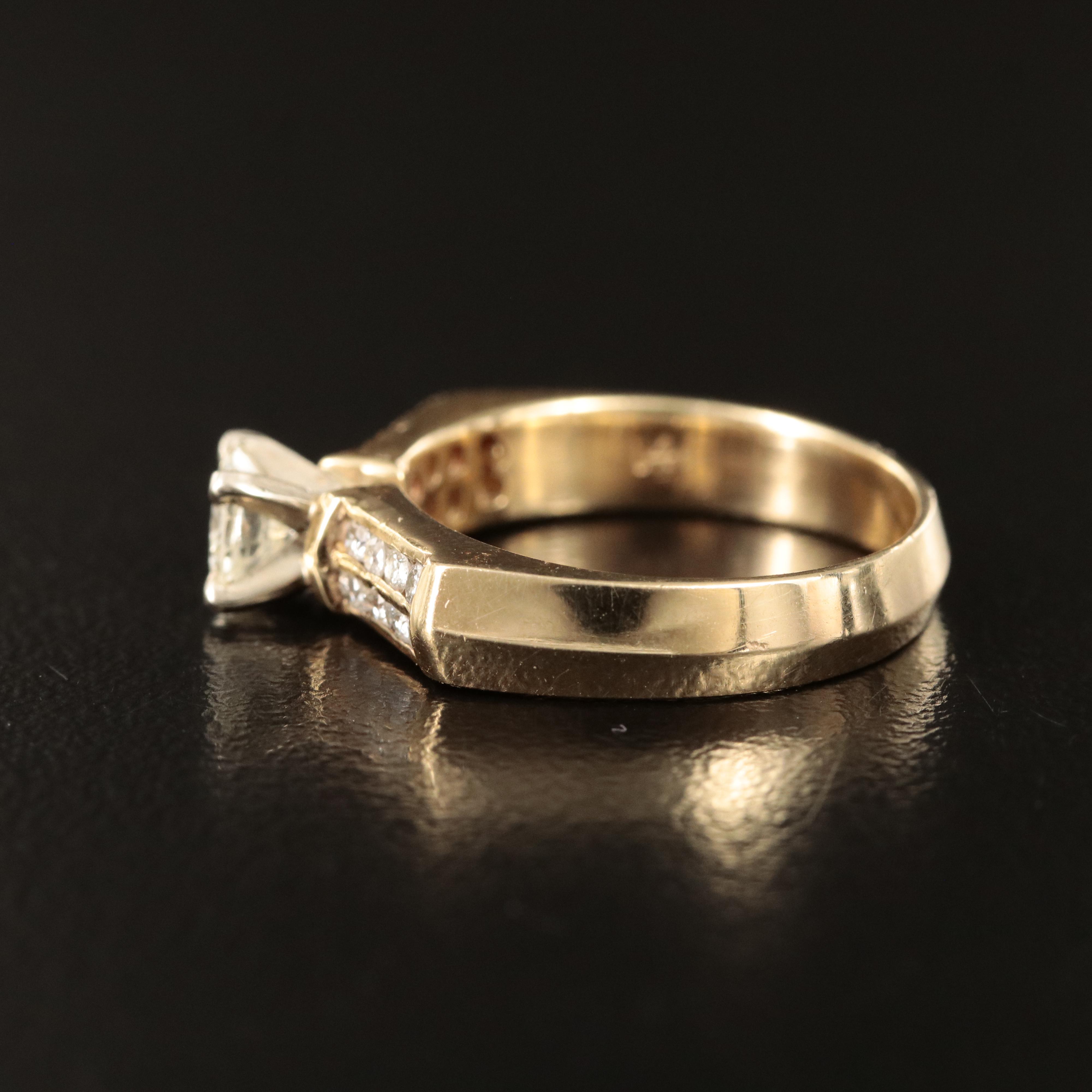 14K 0.74 CTW Diamond Ring with Knife Edge