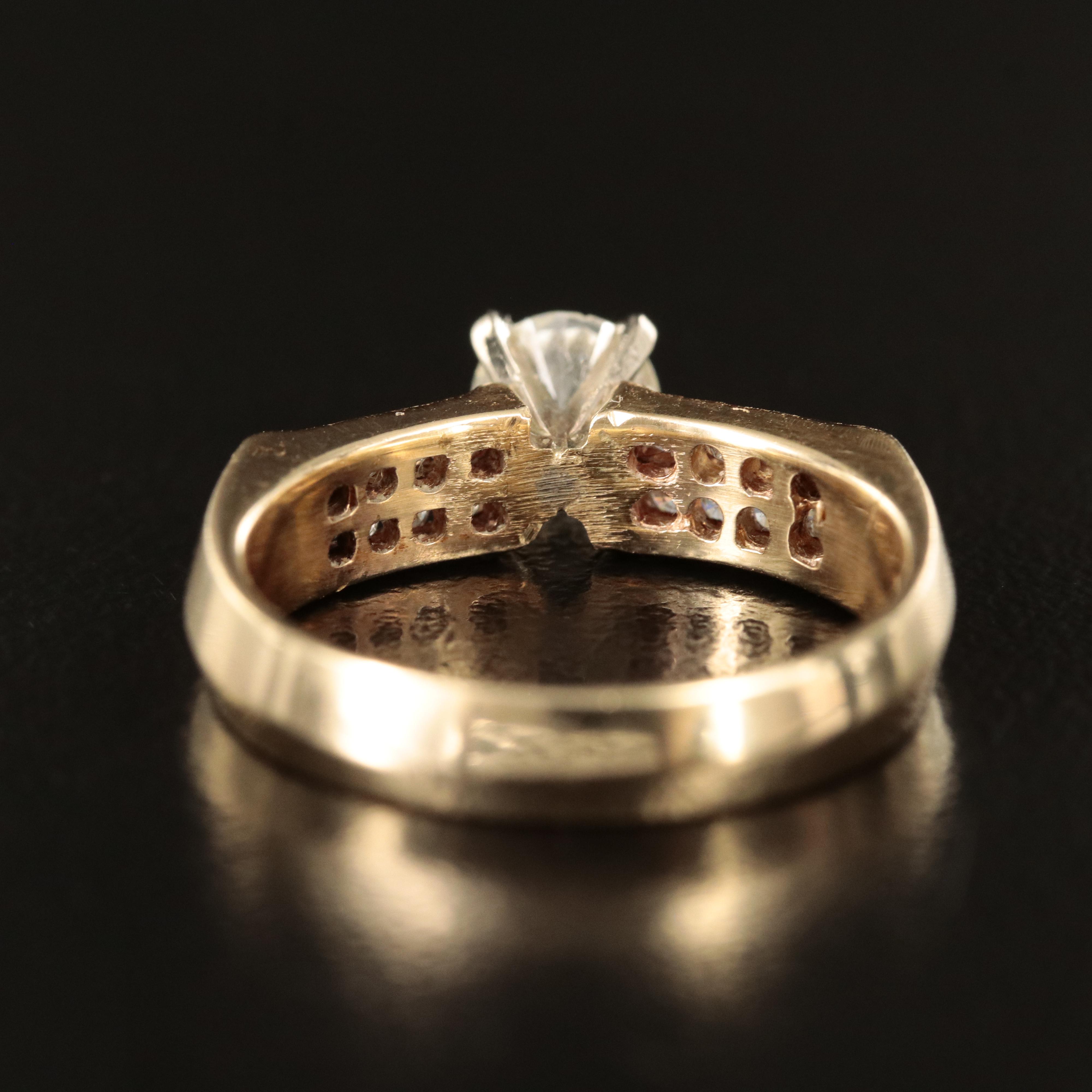 14K 0.74 CTW Diamond Ring with Knife Edge