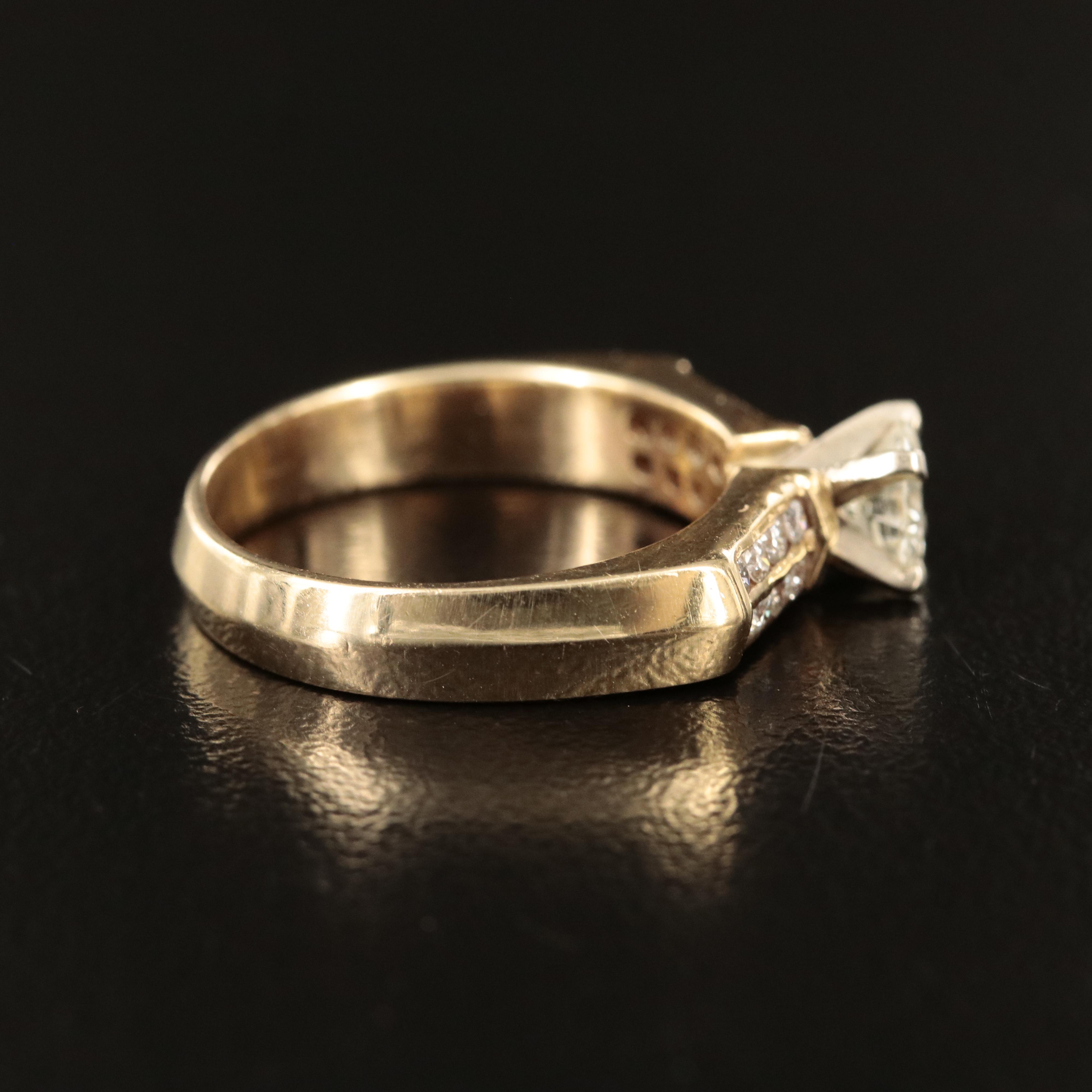 14K 0.74 CTW Diamond Ring with Knife Edge