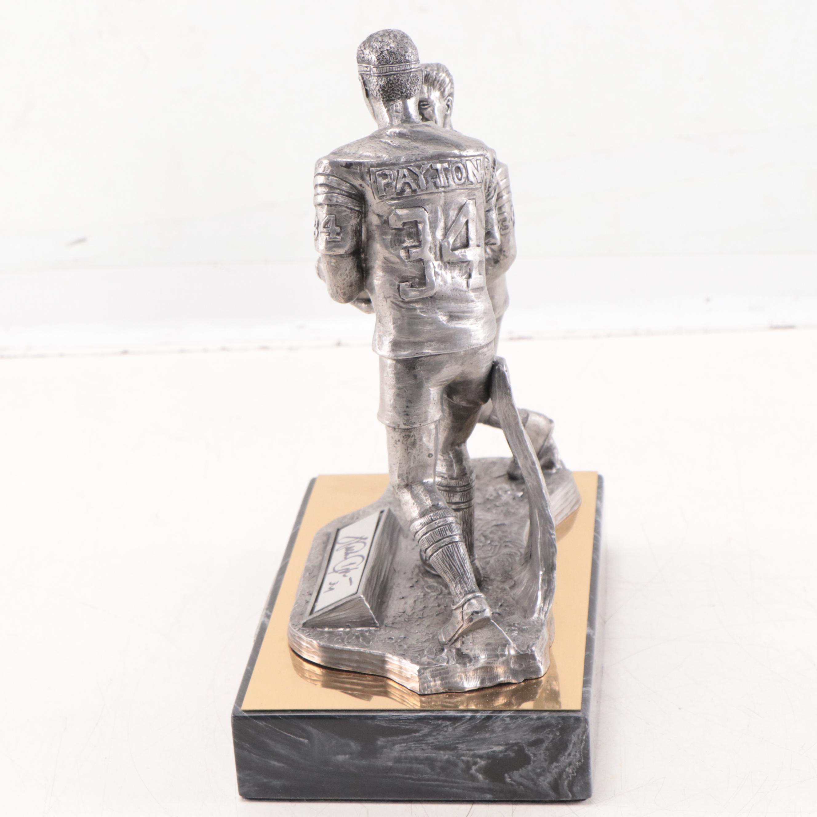 Walter Payton Signed "The Legend Lives" Pewter Sculpture by Michael Ricker, 1996