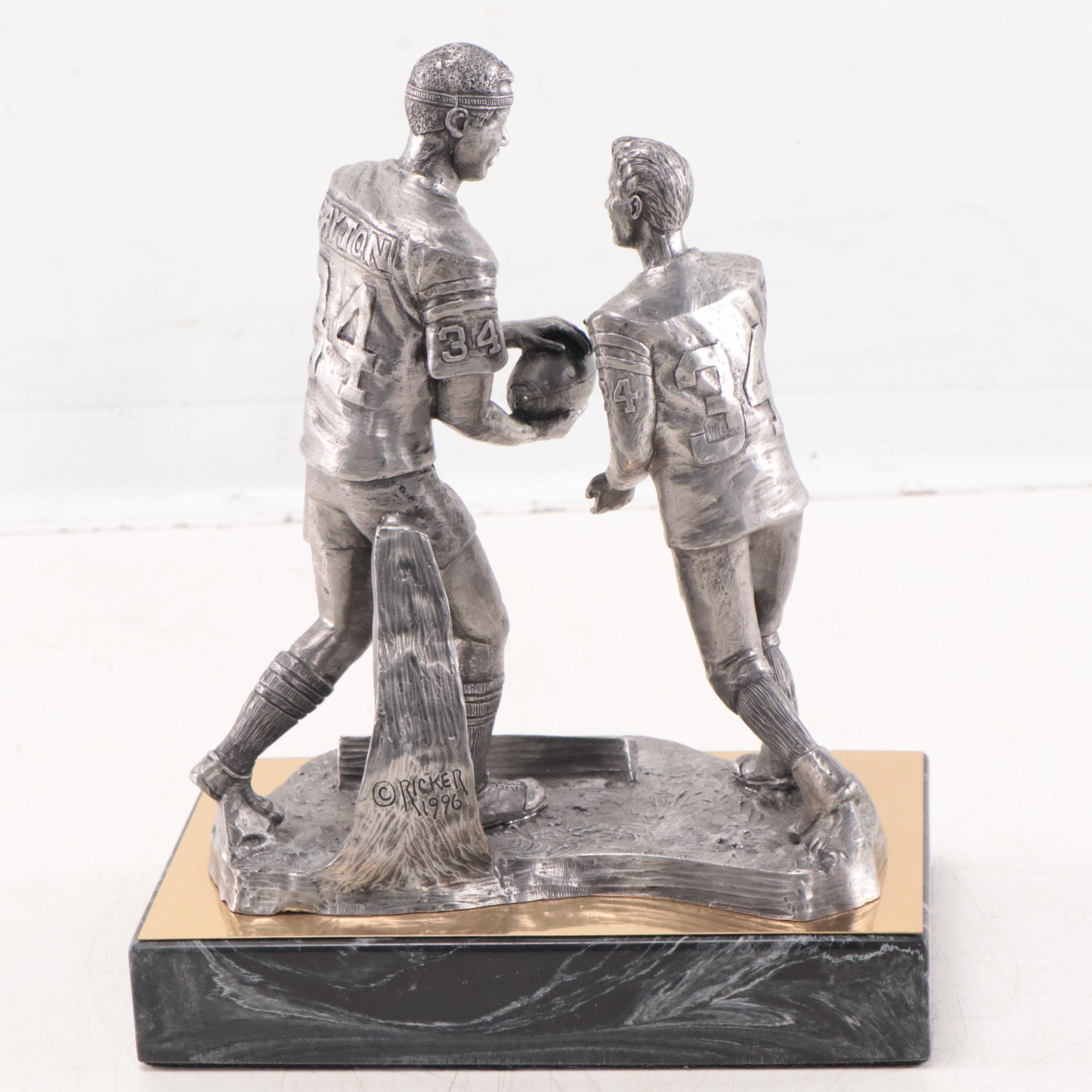Walter Payton Signed "The Legend Lives" Pewter Sculpture by Michael Ricker, 1996