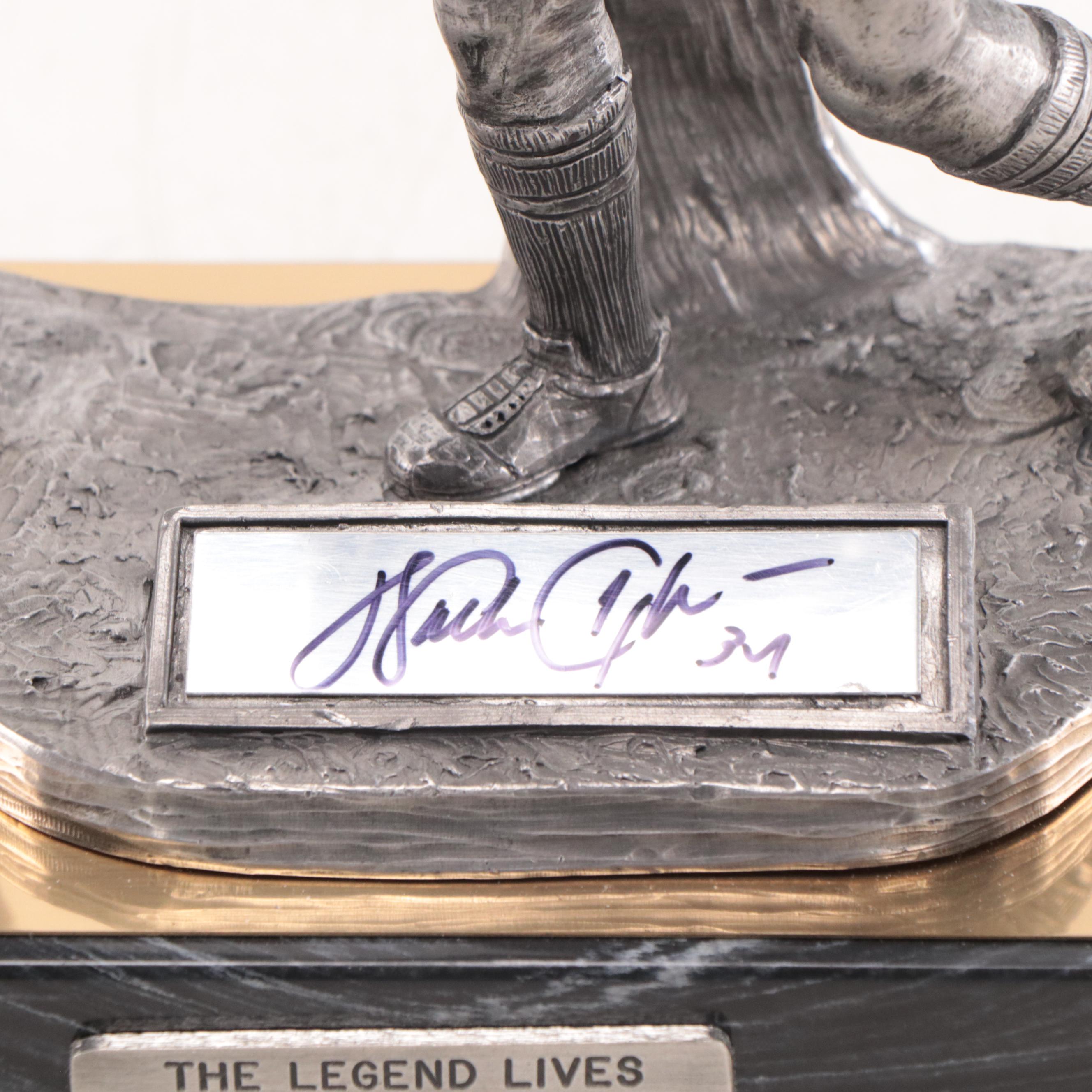 Walter Payton Signed "The Legend Lives" Pewter Sculpture by Michael Ricker, 1996