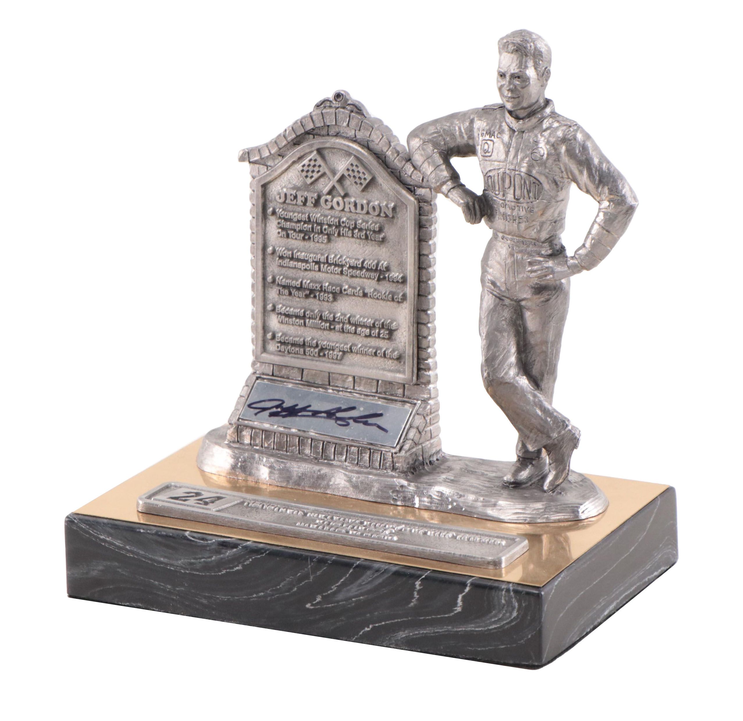 Jeff Gordon Signed Pewter Sculpture by Michael Ricker, 1997