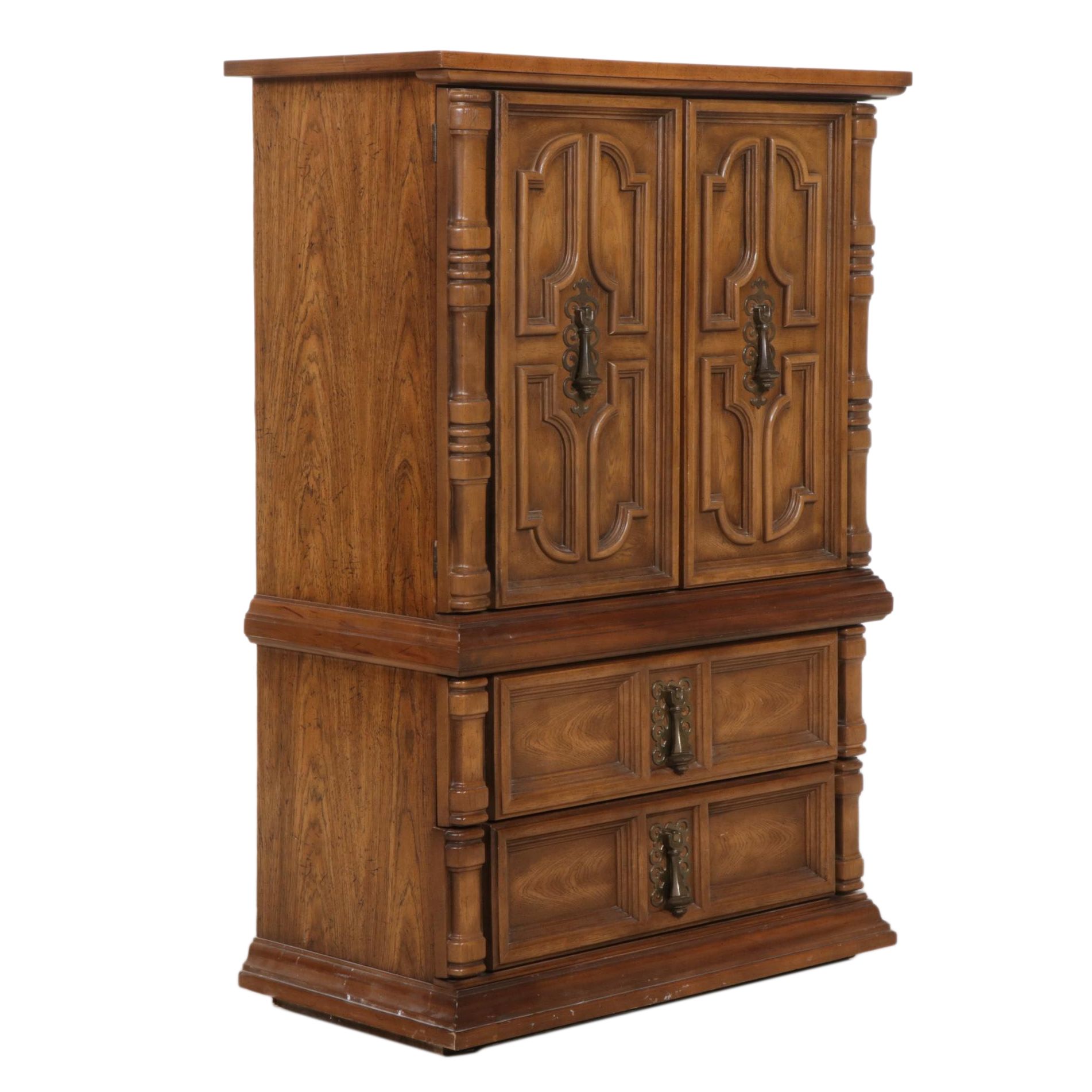 Mediterranean Style Five-Drawer Chest with Doors, 1970s