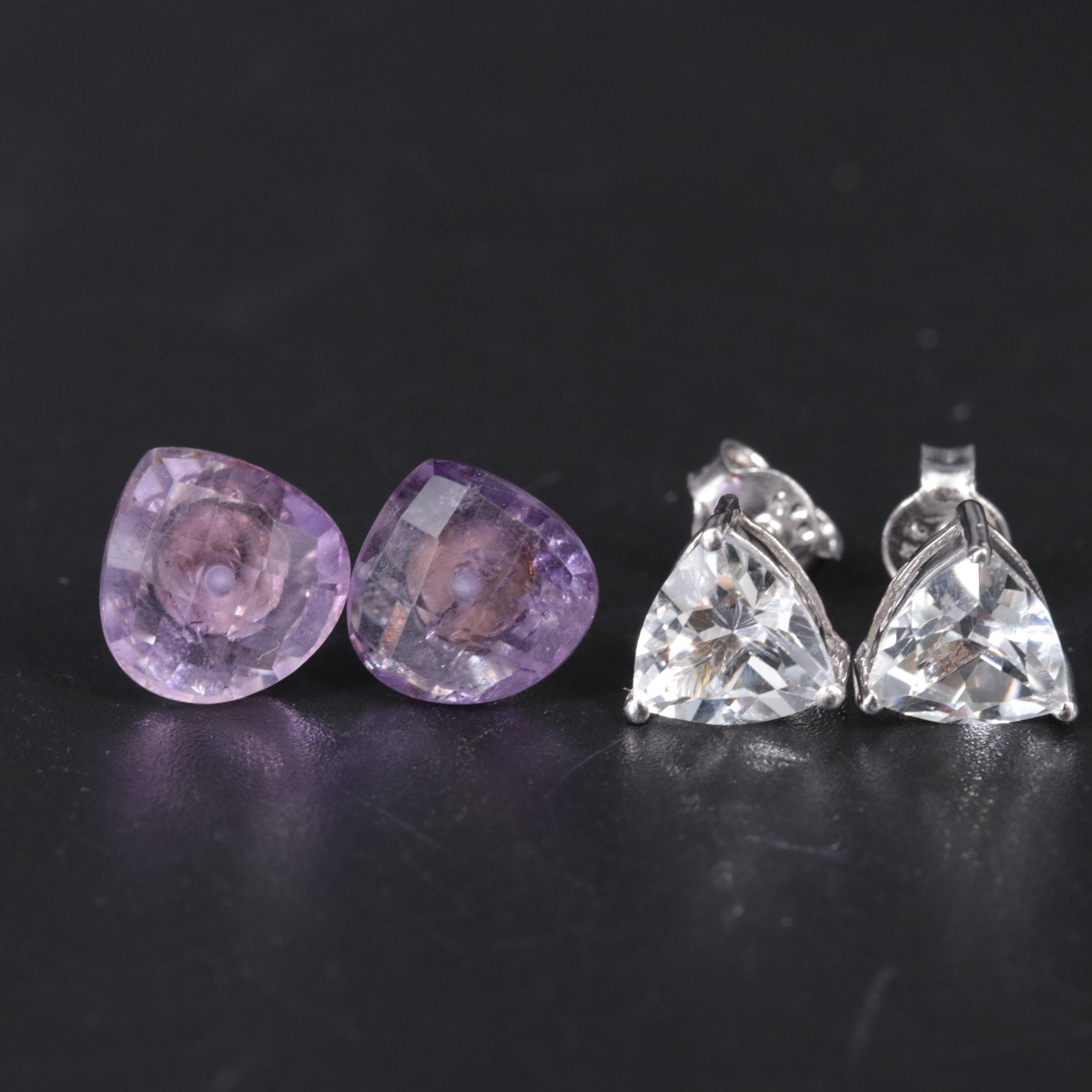 Sterling Silver Earrings Featuring Amethyst