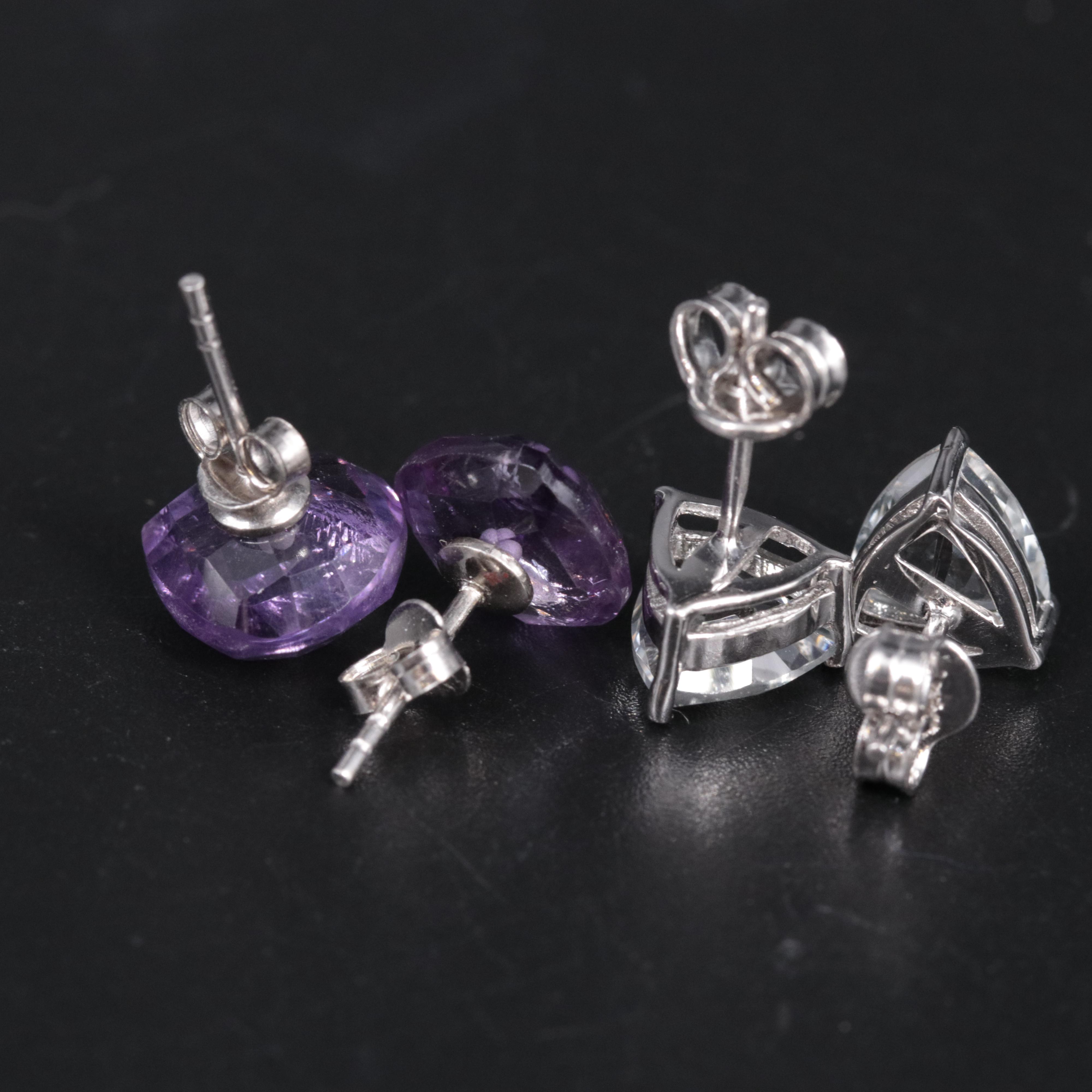 Sterling Silver Earrings Featuring Amethyst