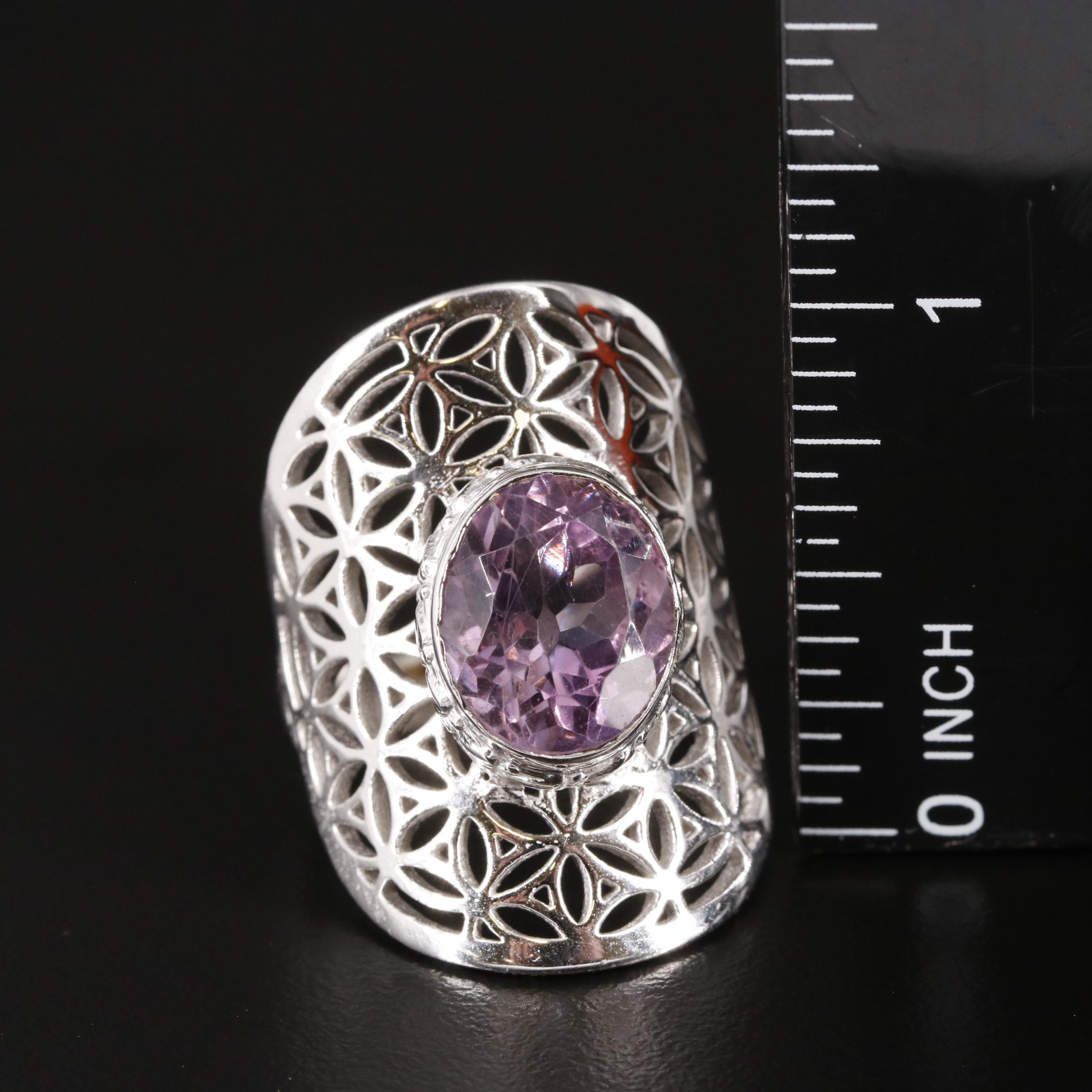 Amethyst Saddle Ring