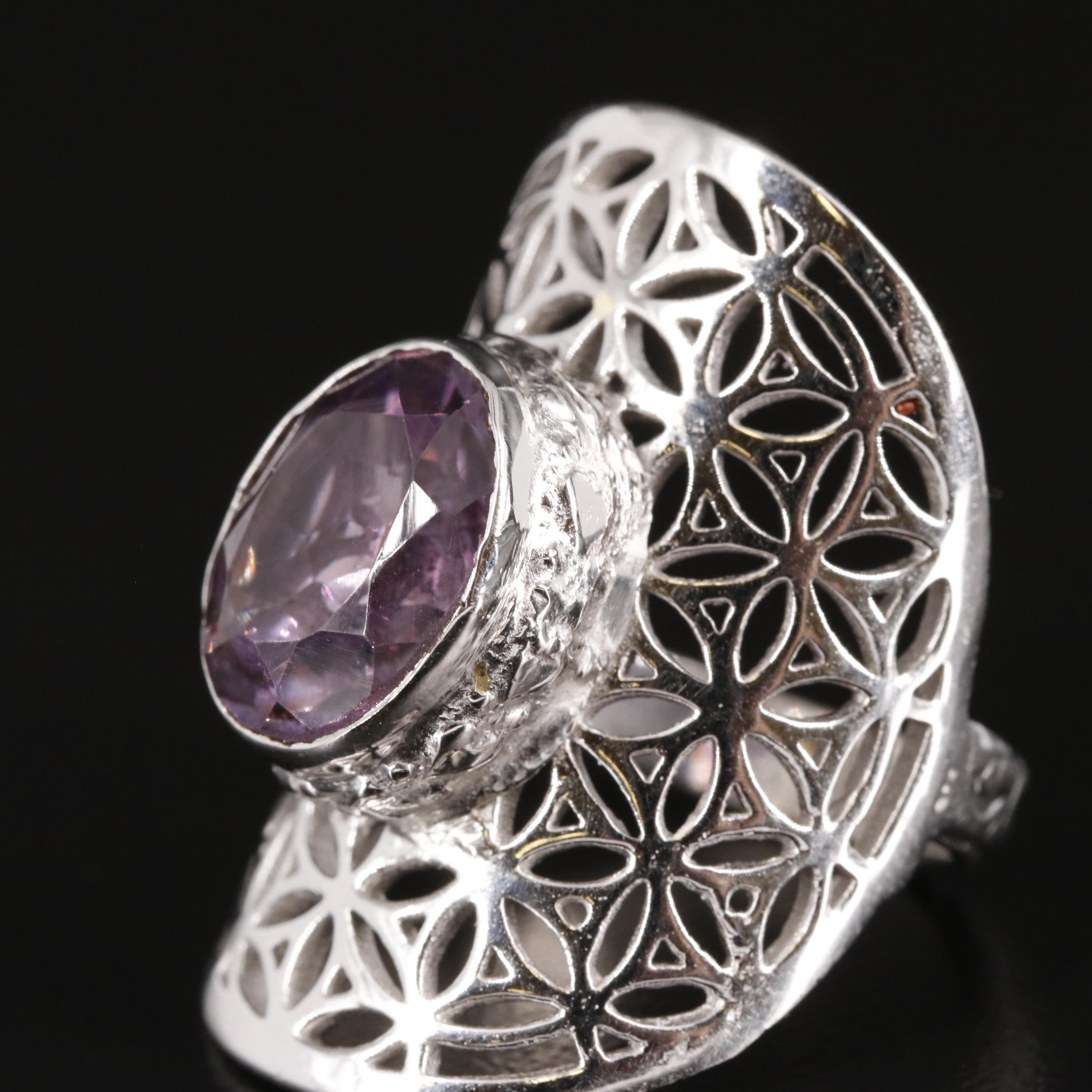 Amethyst Saddle Ring