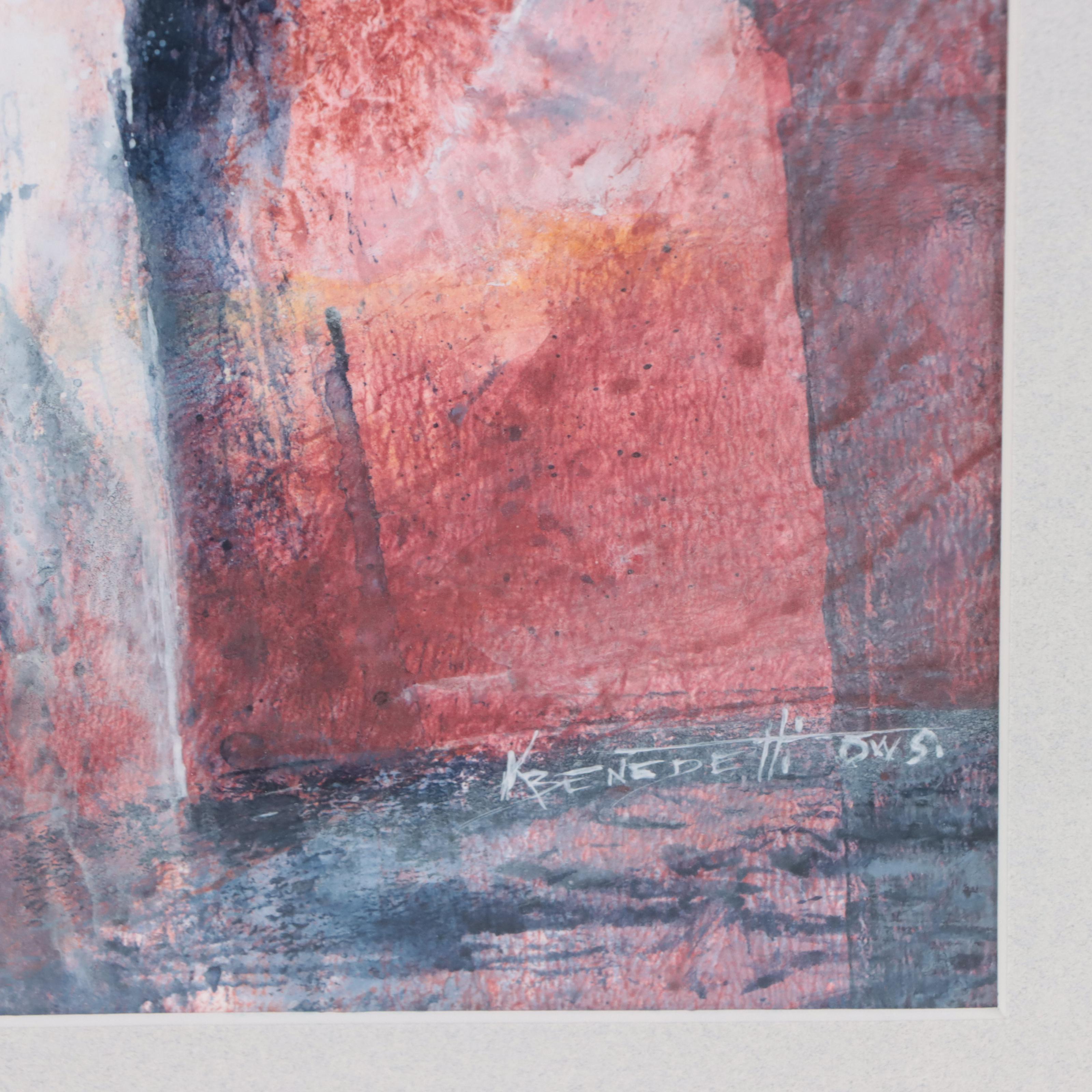 Karen Becker Benedetti Abstract Mixed Media Painting