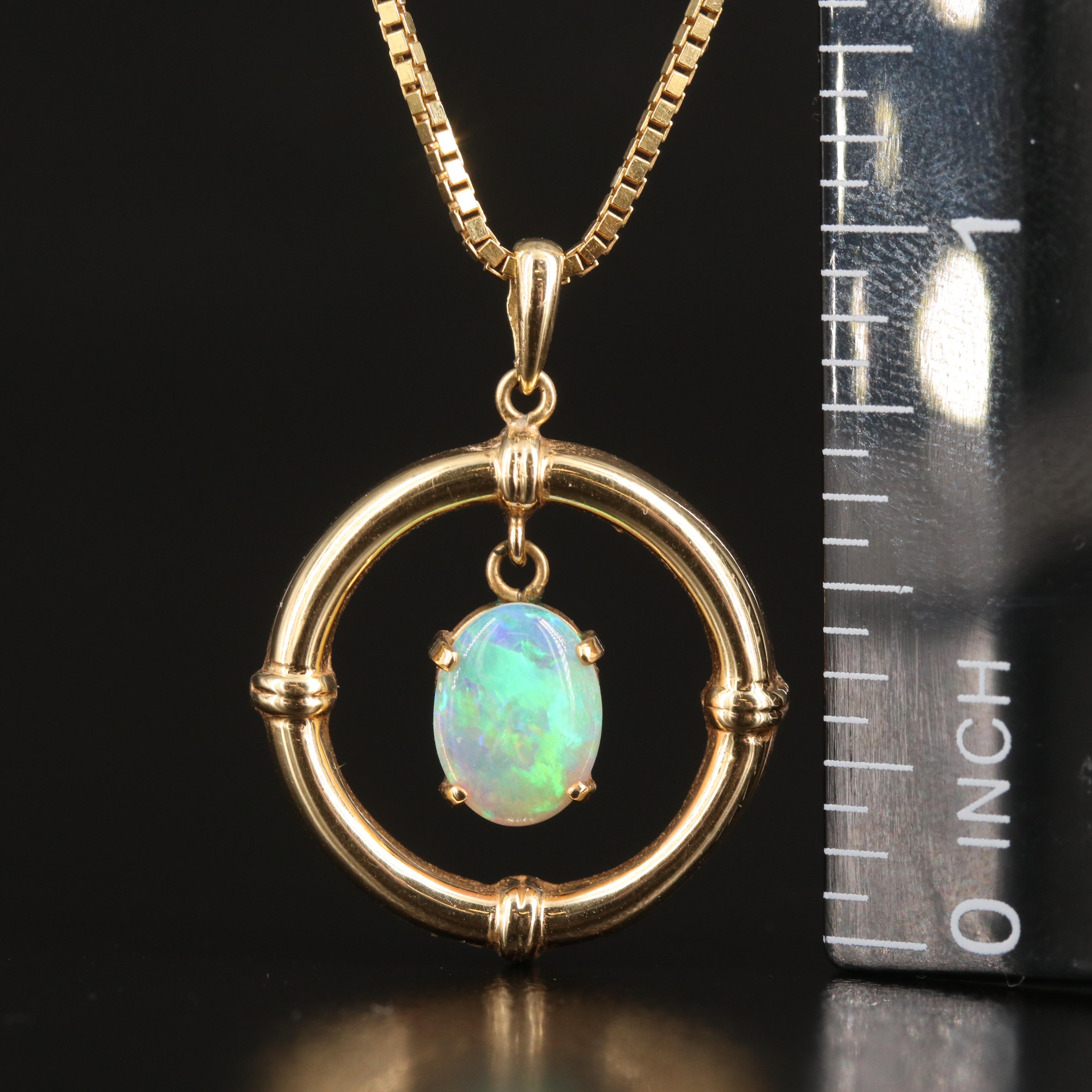 14K Opal Pendant Necklace