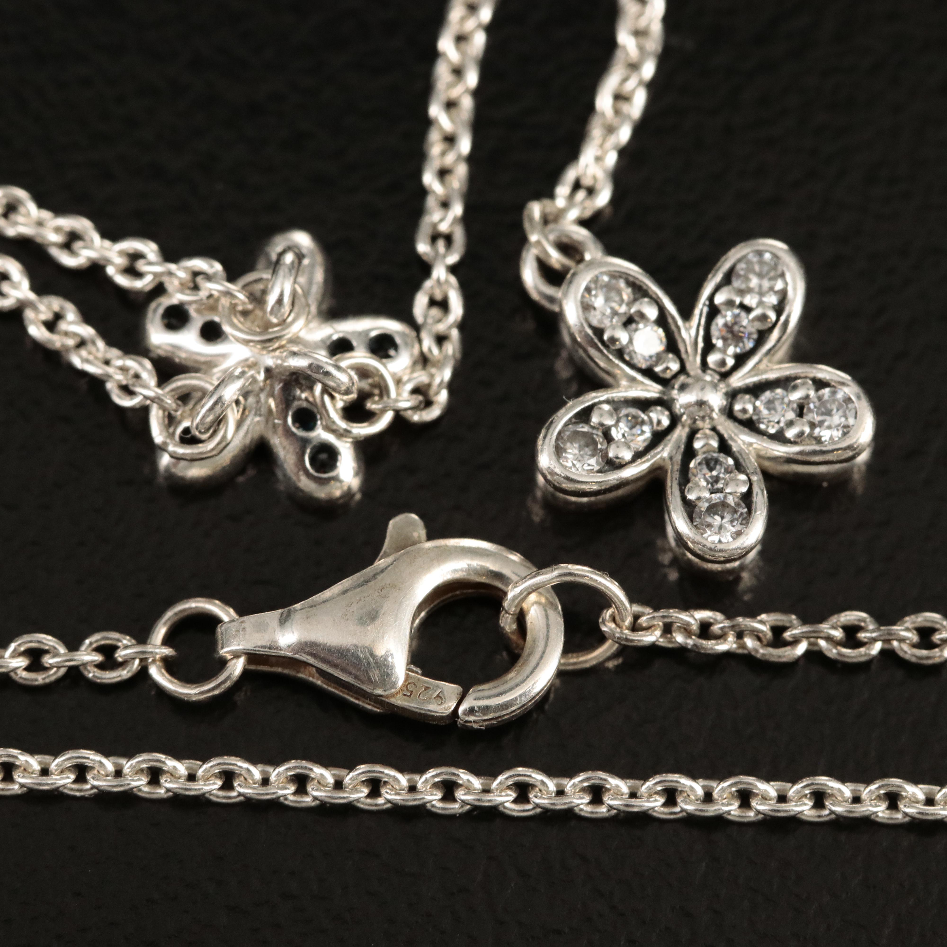 Sterling Cubic Zirconia Daisy Y Necklace